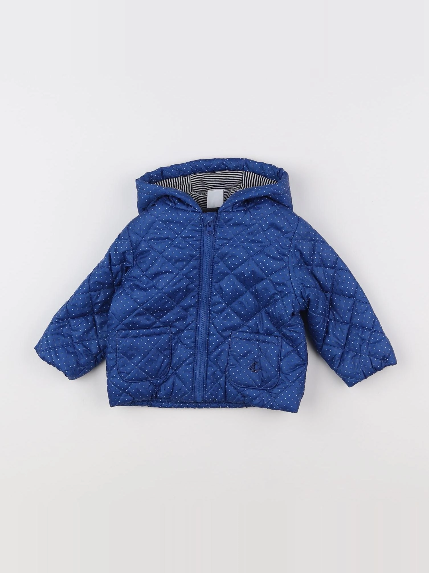Petit Bateau - doudoune bleu - 6 mois