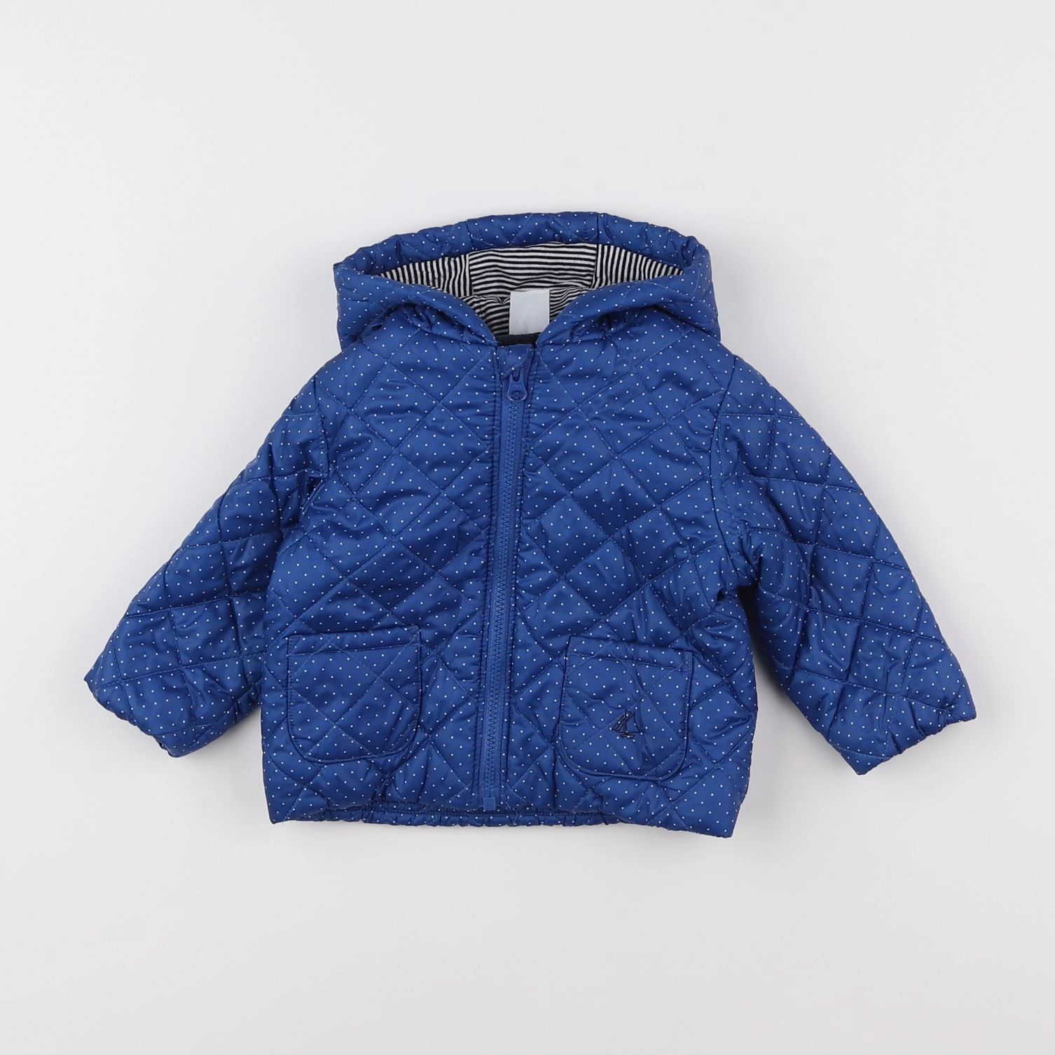 Petit Bateau - doudoune bleu - 6 mois