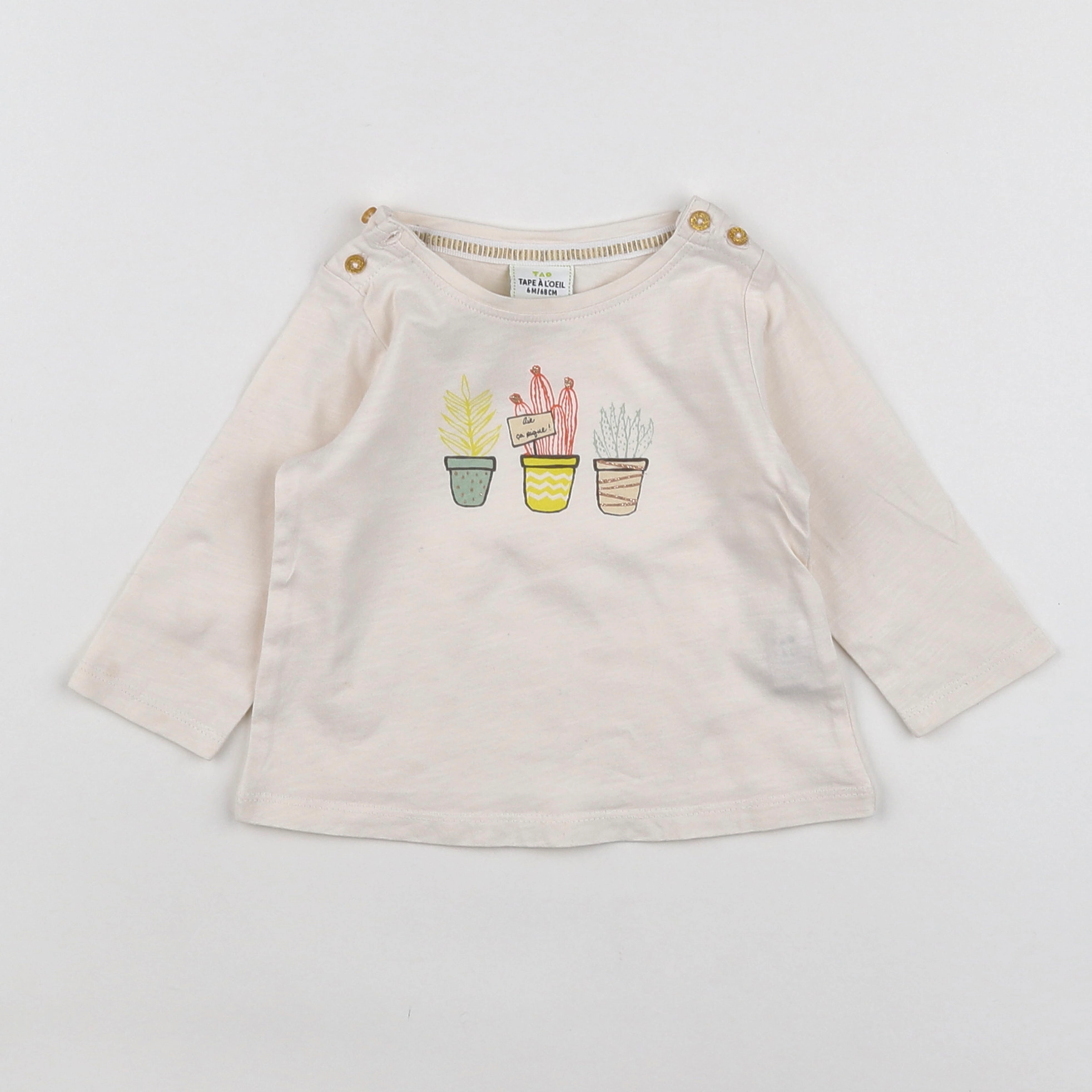 Tape à l'oeil - tee-shirt beige - 6 mois