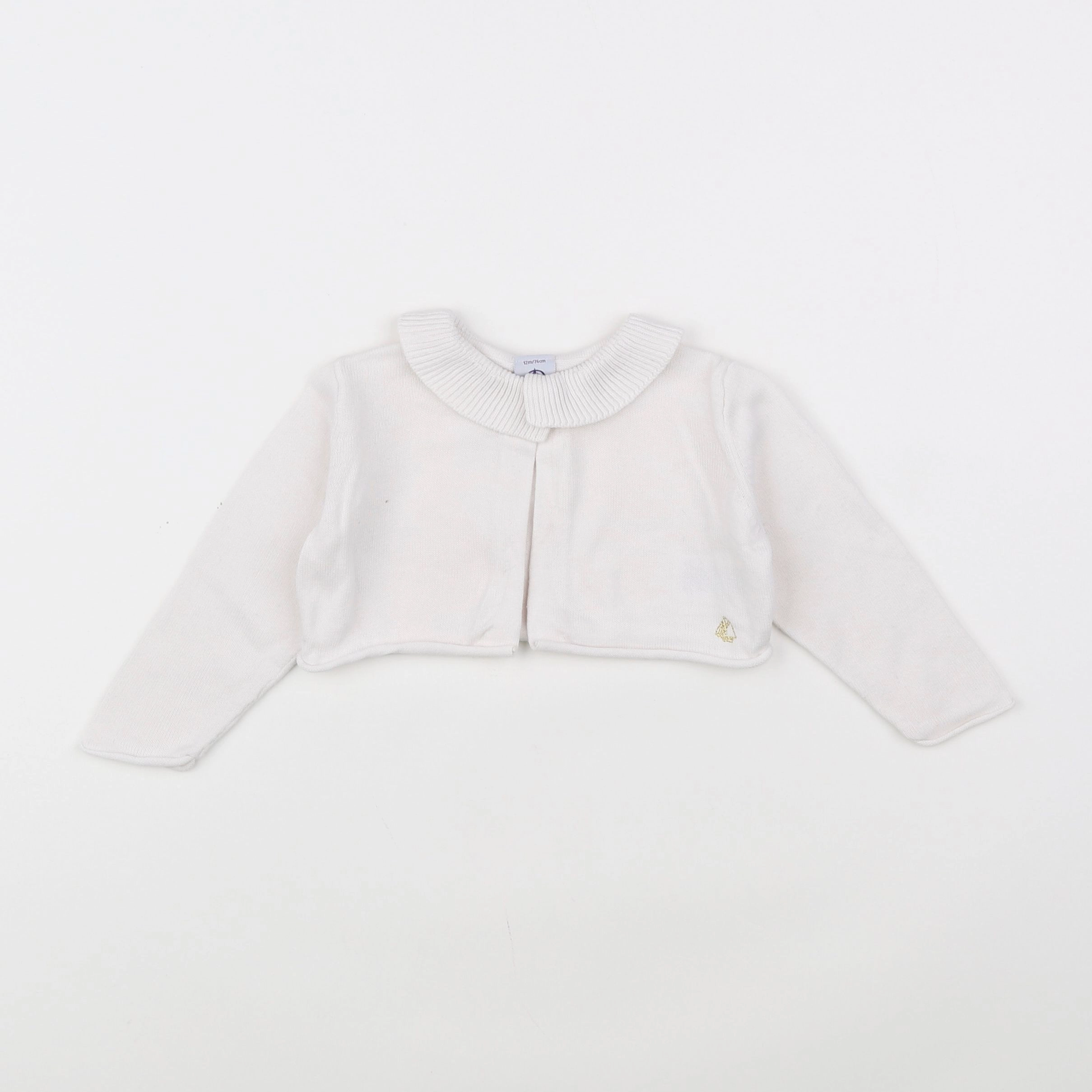 Petit Bateau - gilet blanc - 12 mois