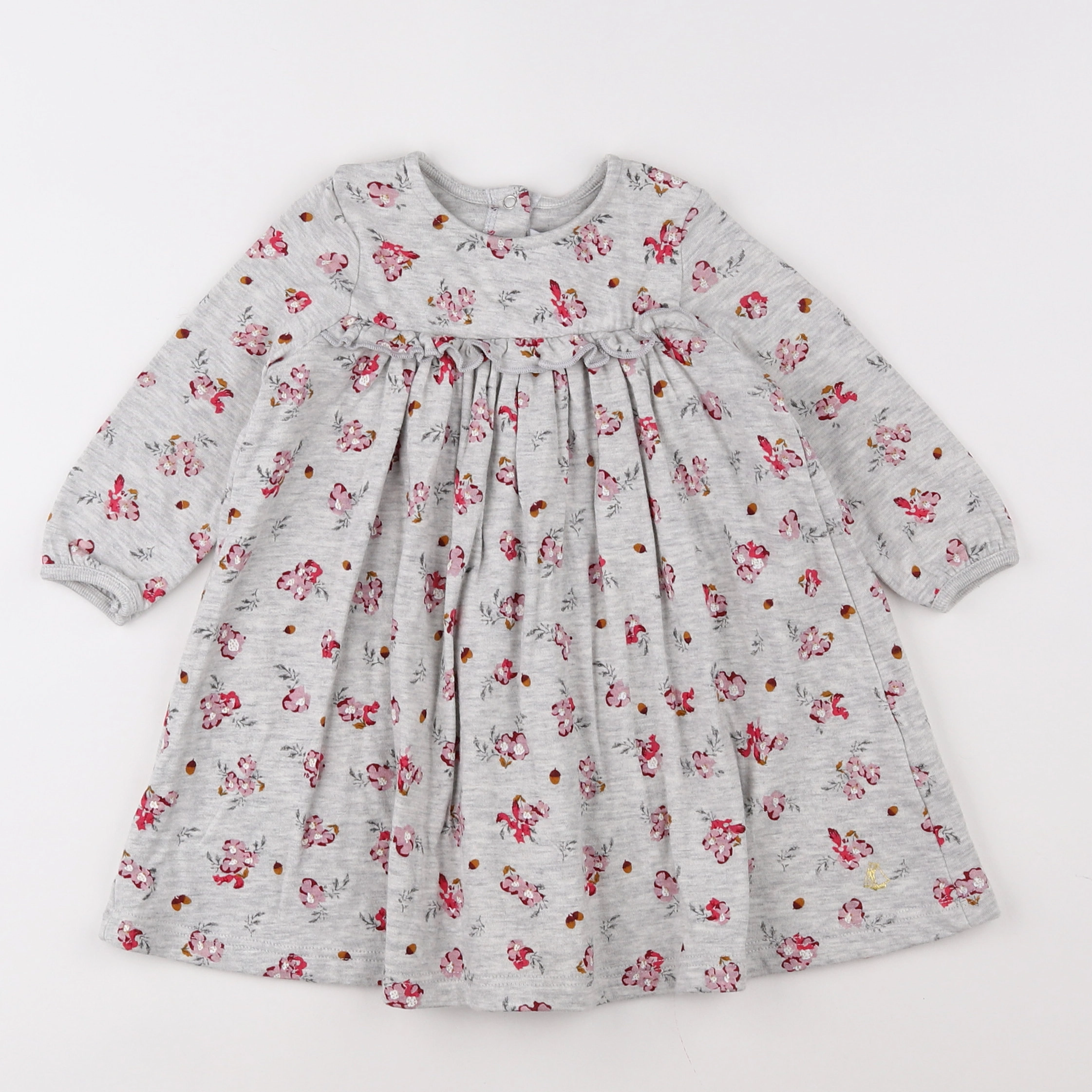 Petit Bateau - robe gris - 12 mois