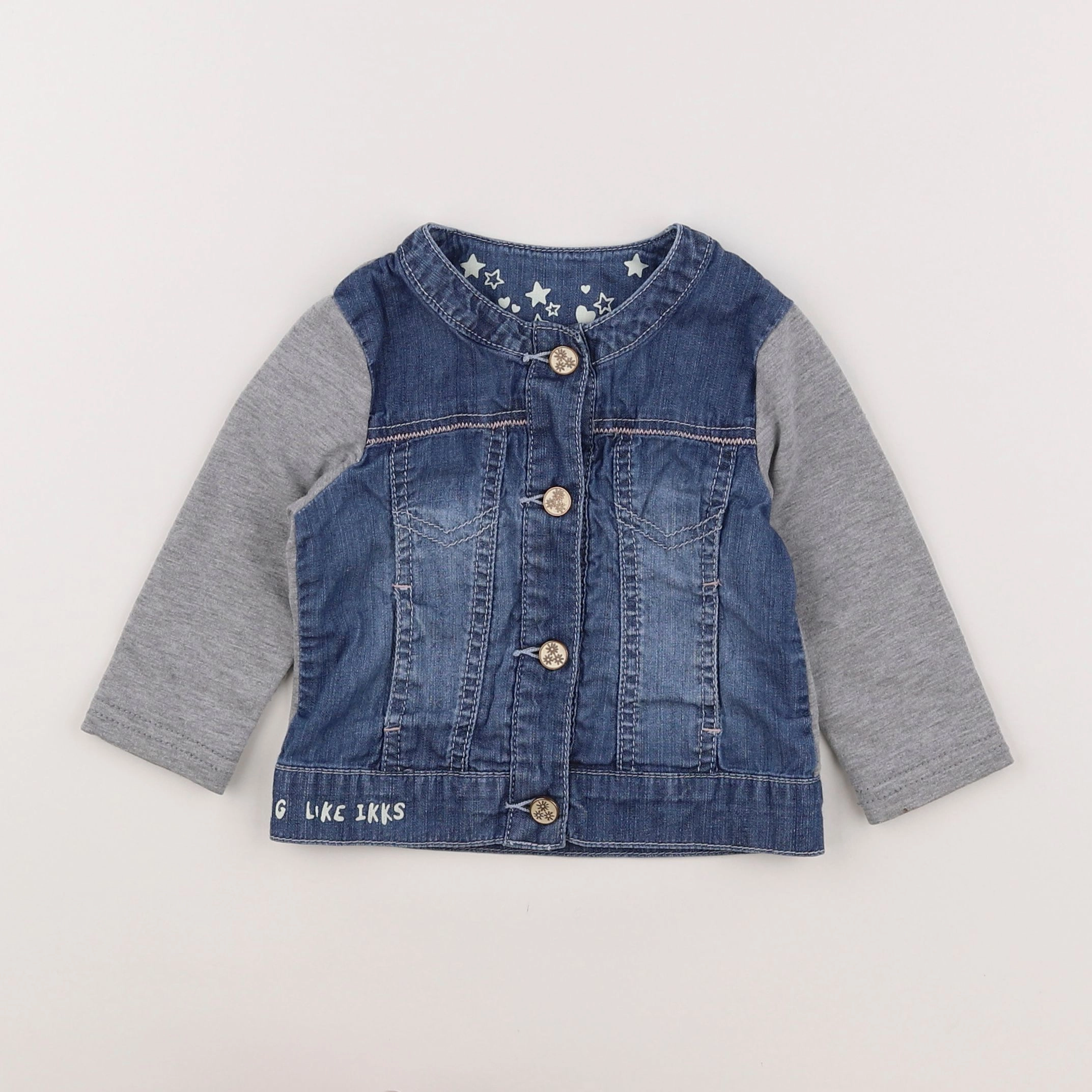 IKKS - veste bleu, gris - 18 mois