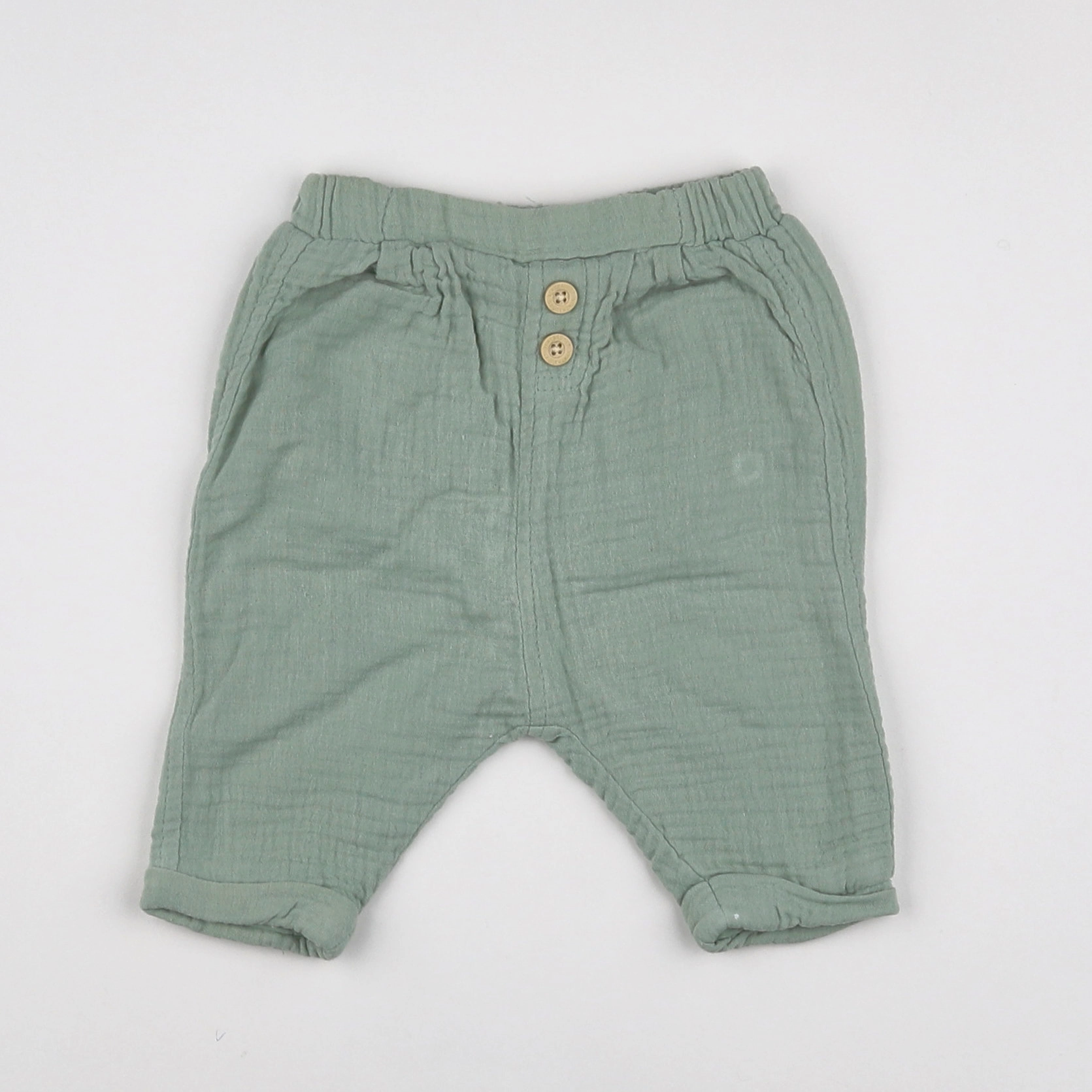 Vertbaudet - pantalon doublé vert - 3 mois