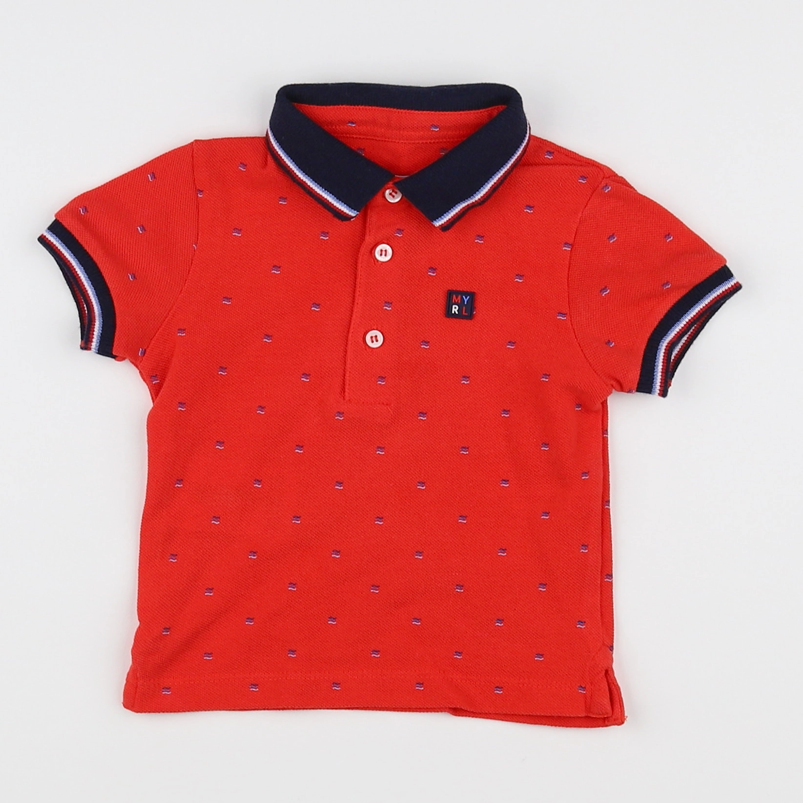 Mayoral - polo bleu, rouge - 6 mois