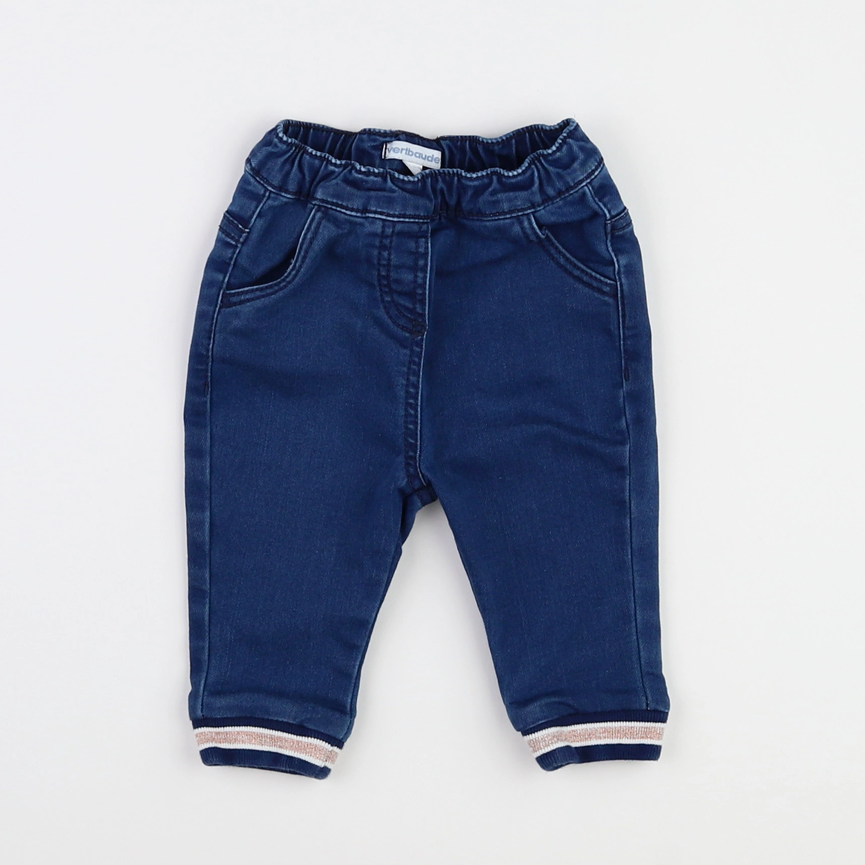 Vertbaudet - pantalon bleu - 9 mois