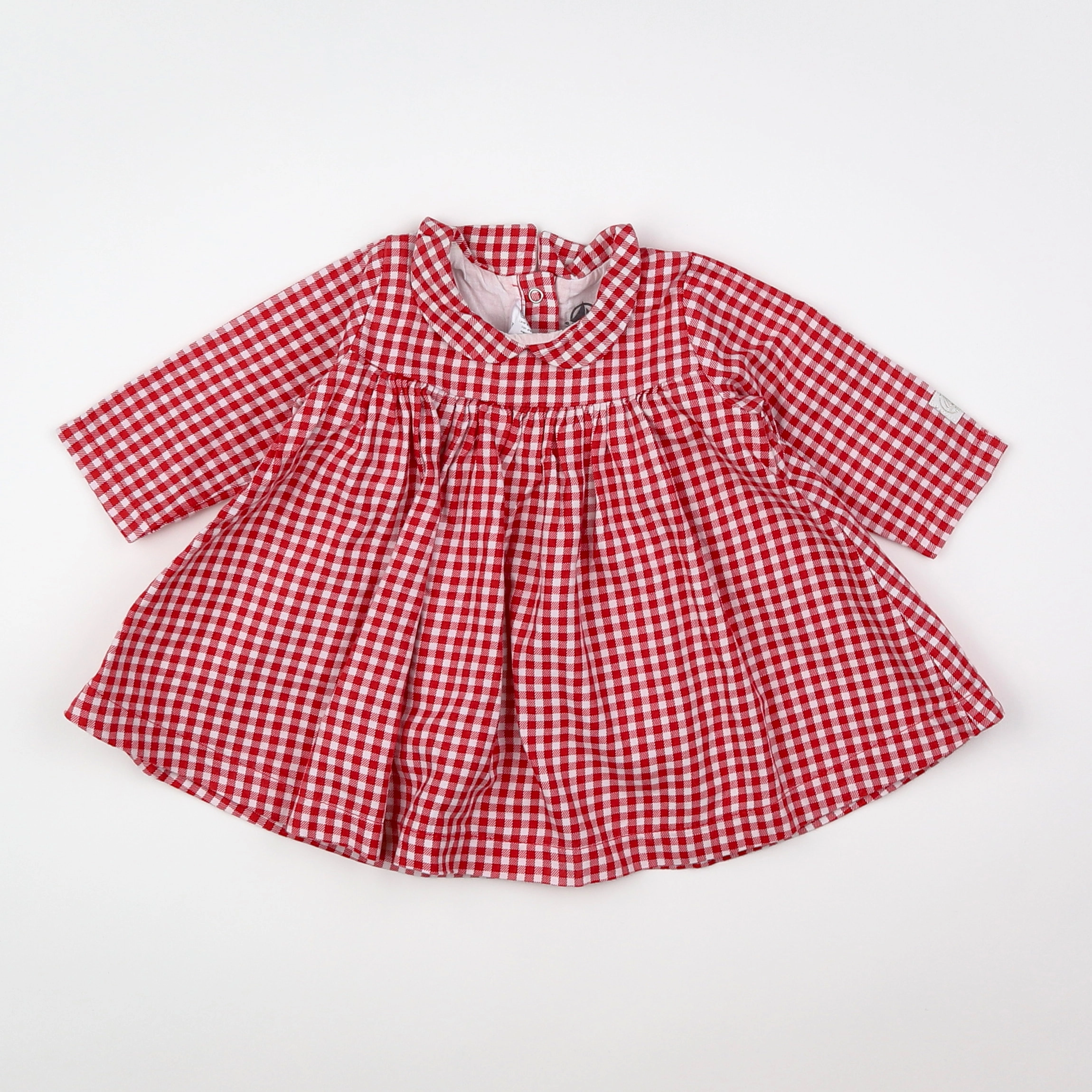 Petit Bateau - robe rouge, blanc - 3 mois