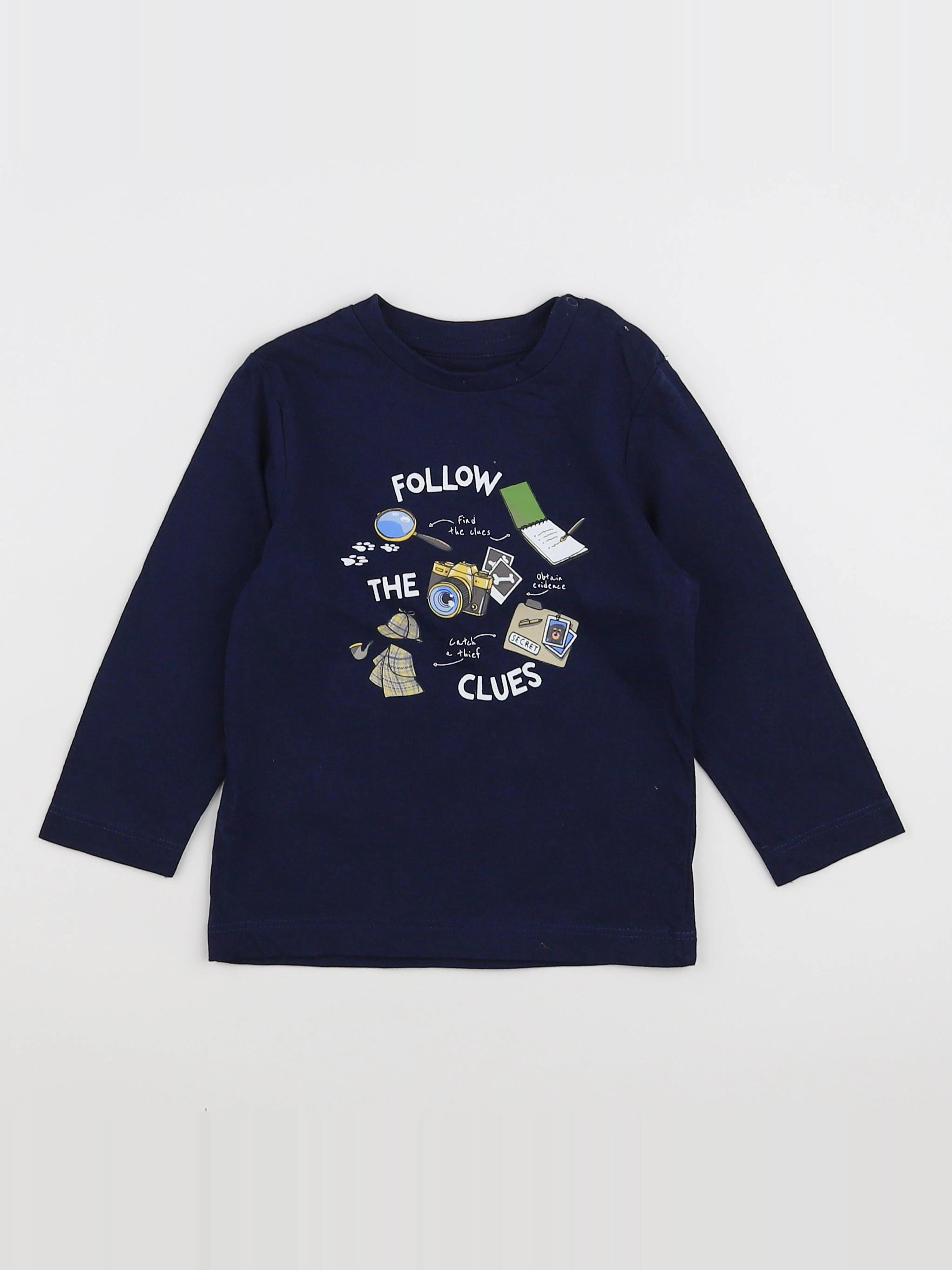Mayoral - tee-shirt bleu - 12 mois