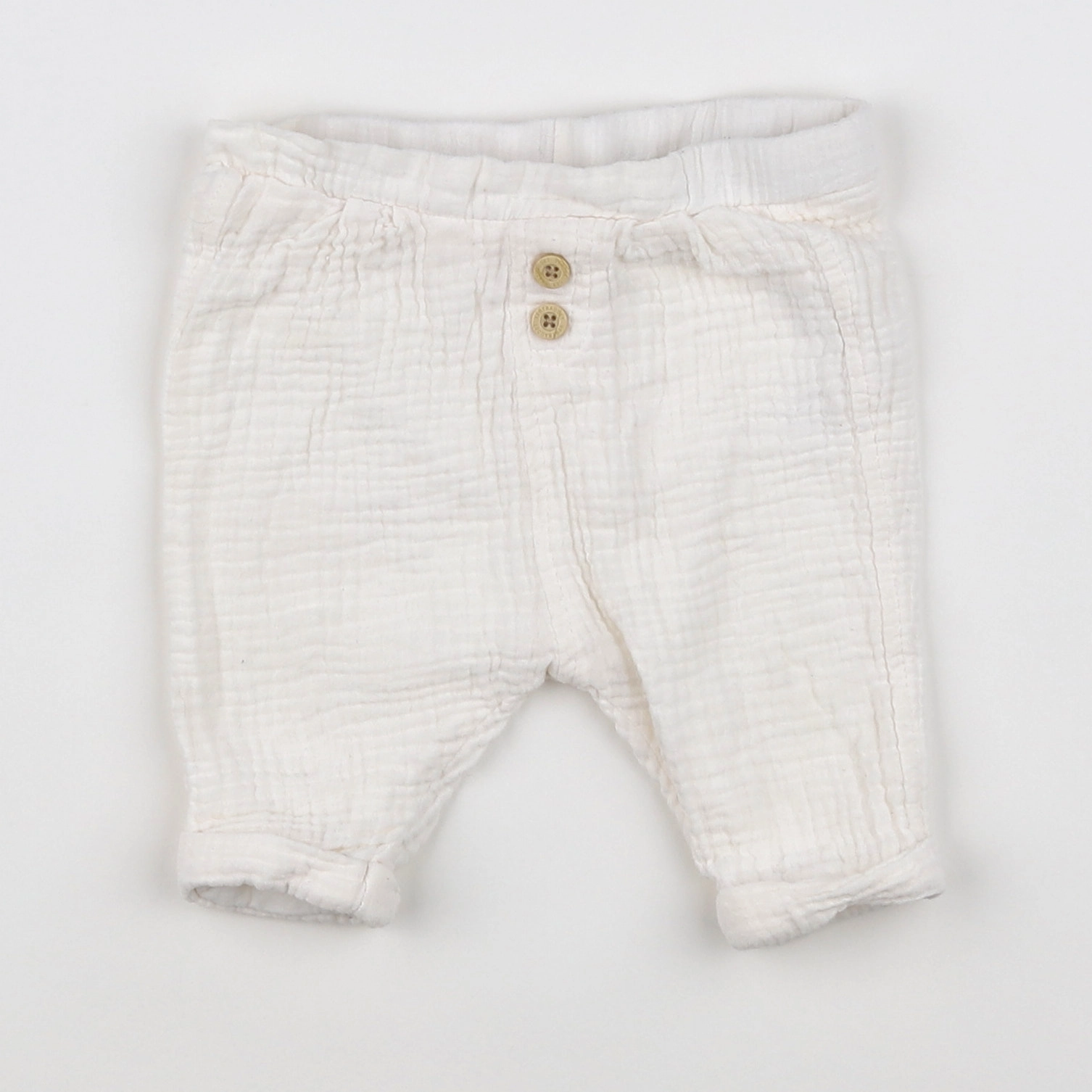 Vertbaudet - pantalon blanc - 6 mois