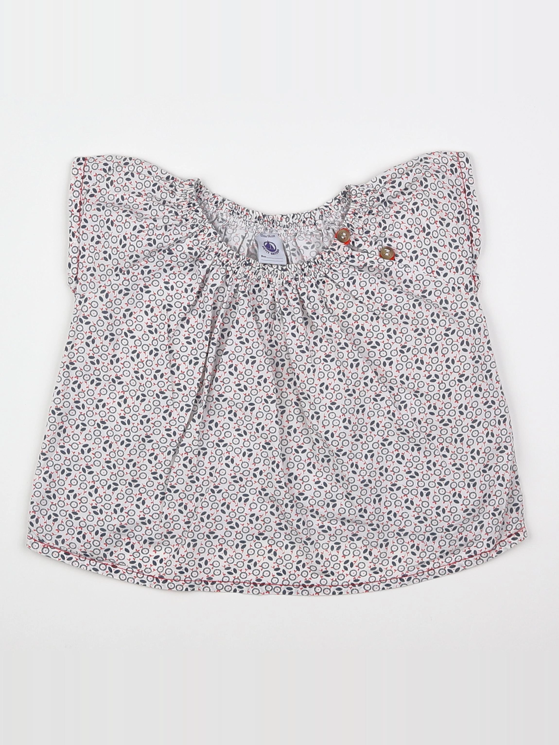 Petit Bateau - blouse blanc - 12 mois