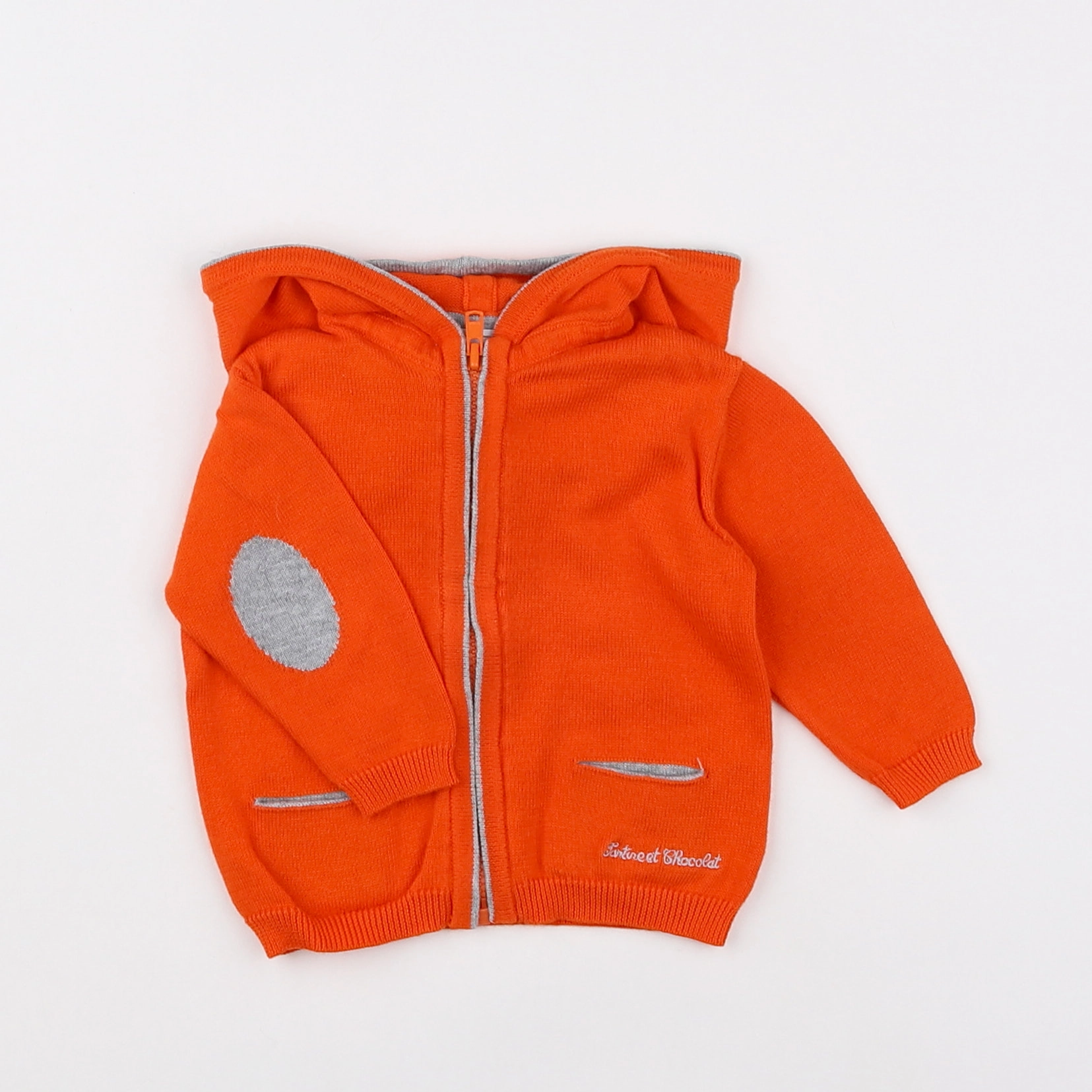 Tartine & Chocolat - gilet orange - 3 mois