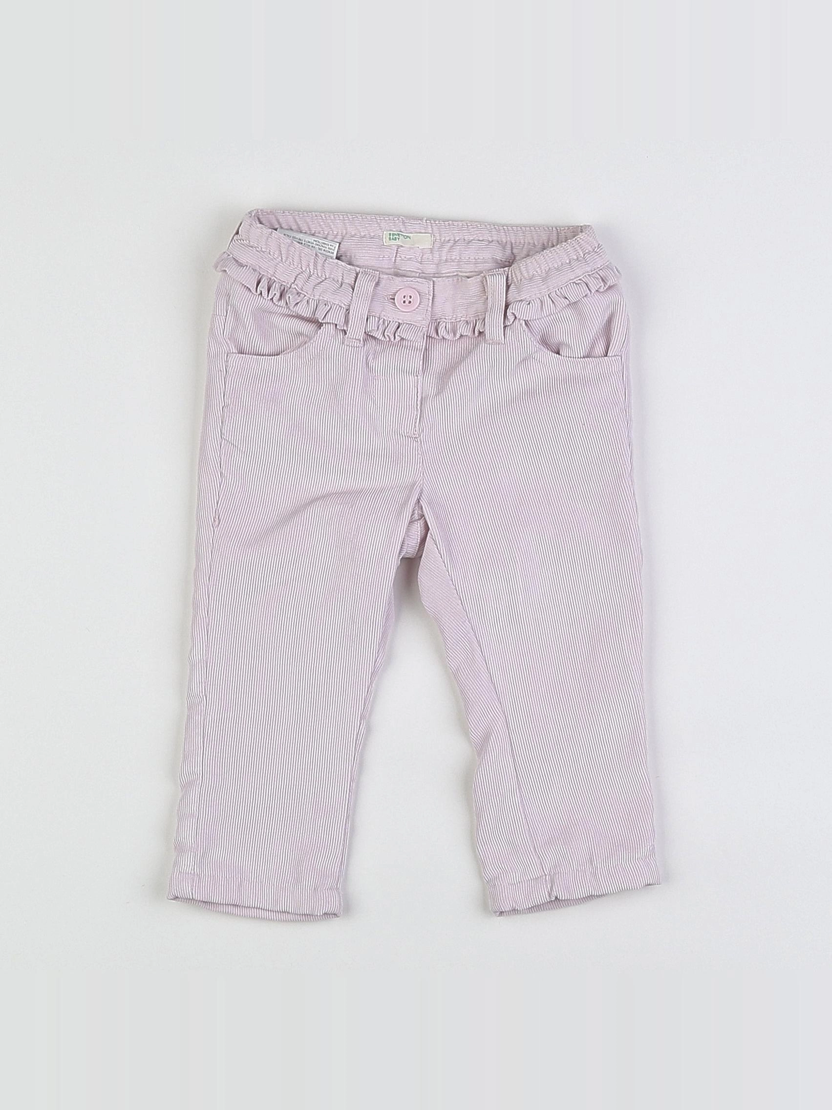 Benetton - pantalon rose - 3/6 mois