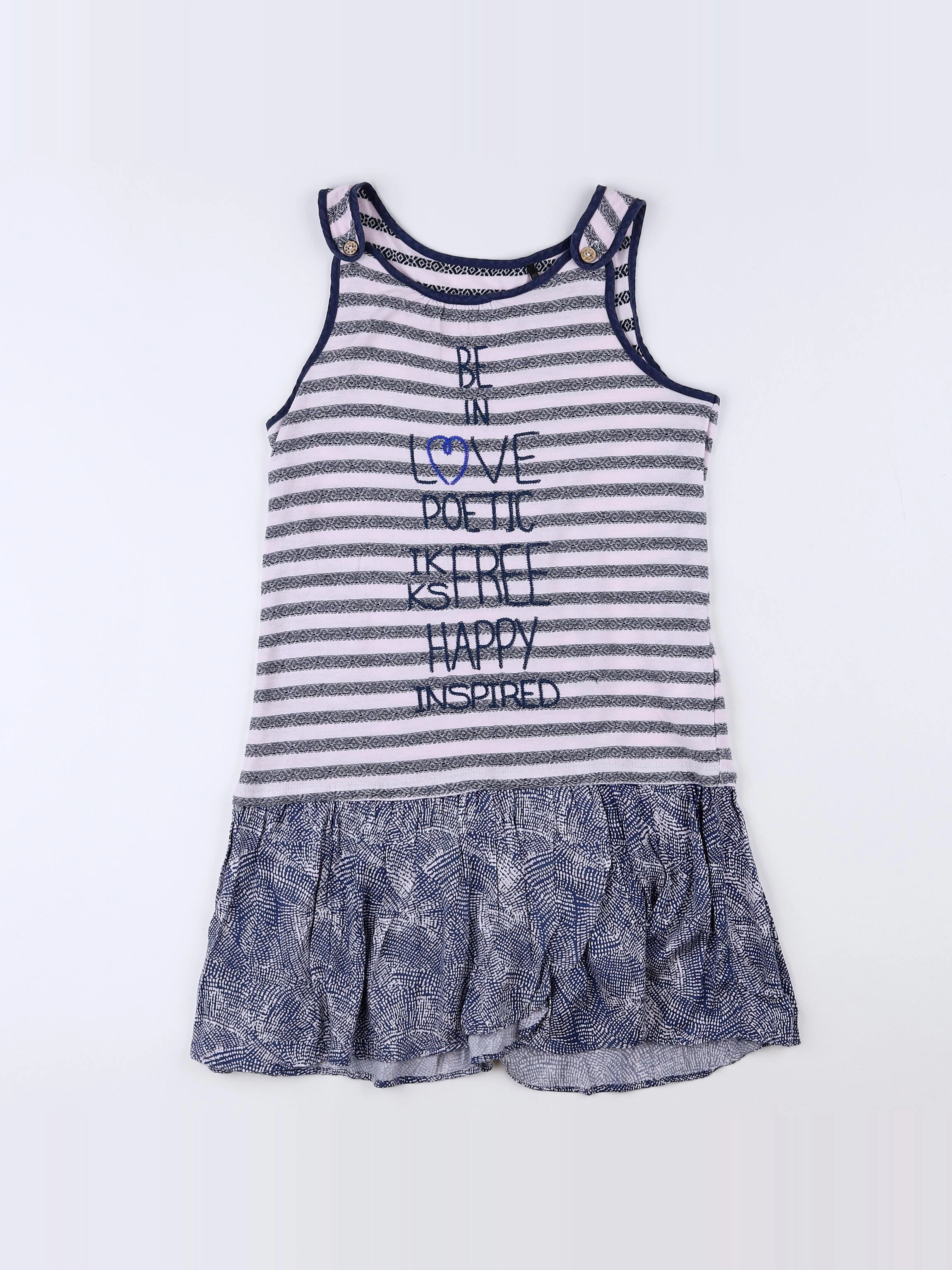 IKKS - robe bleu, rose - 10 ans