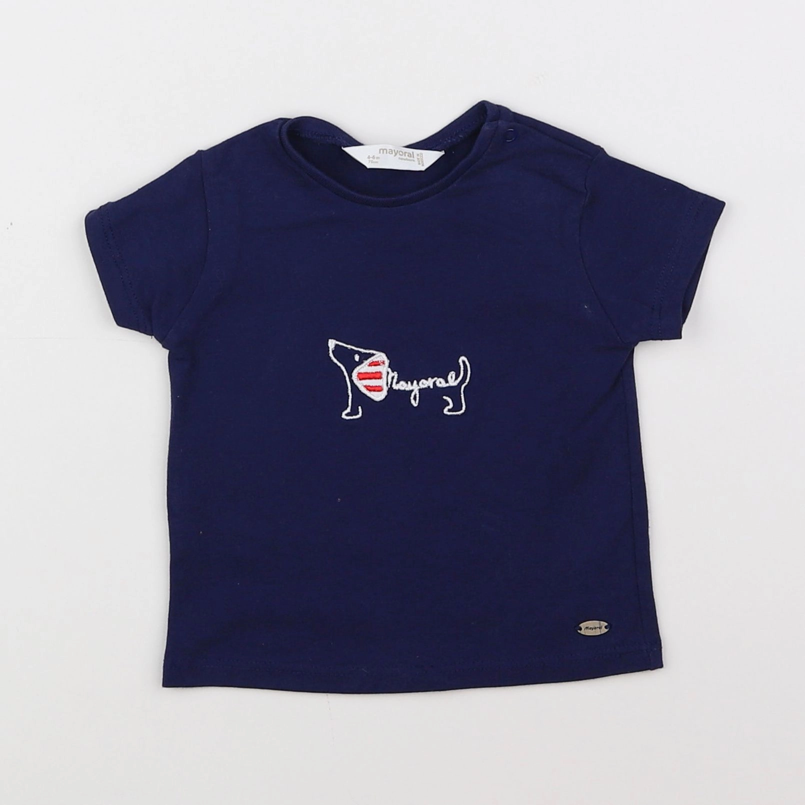 Mayoral - tee-shirt bleu - 3/6 mois