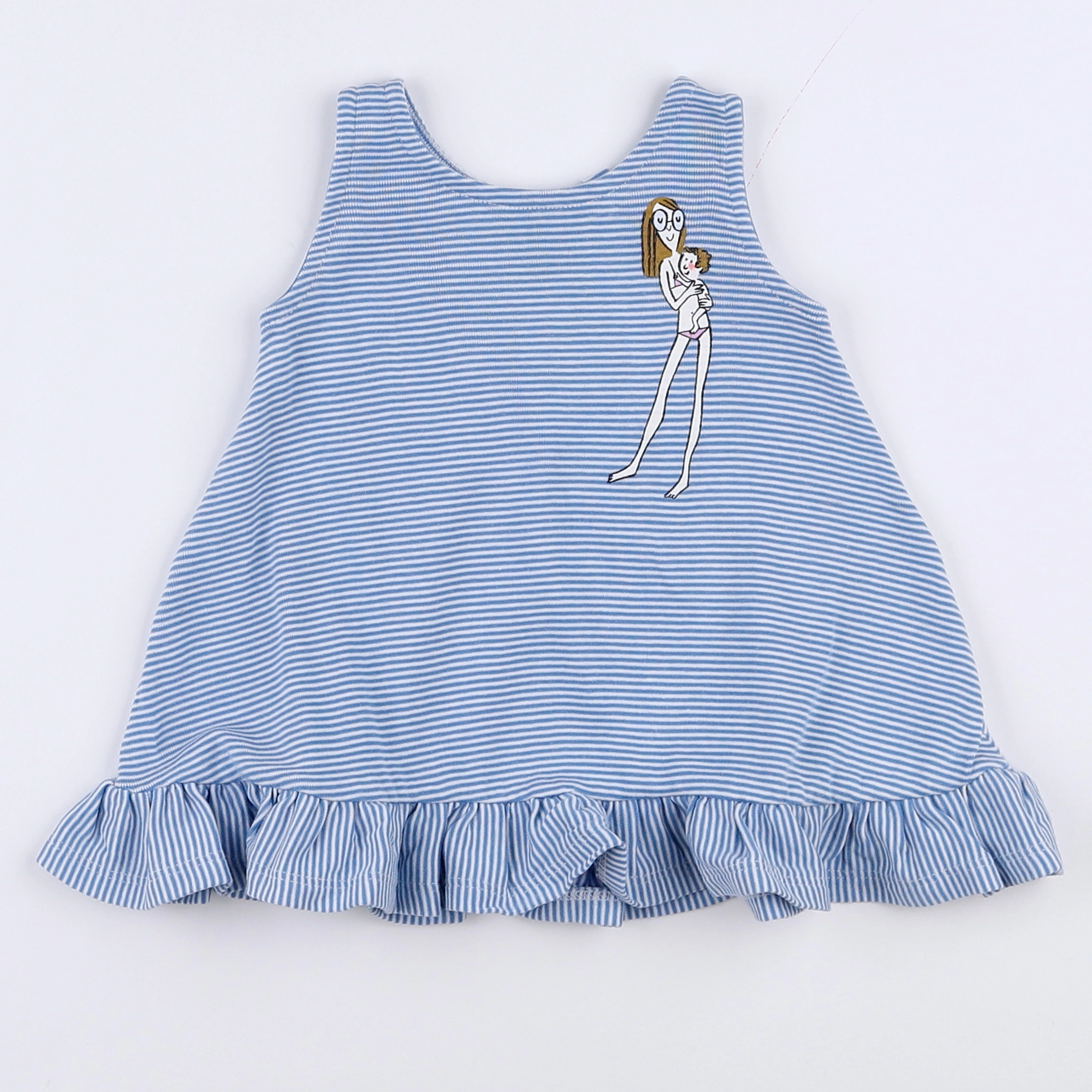 Petit Bateau - robe bleu - 3 mois