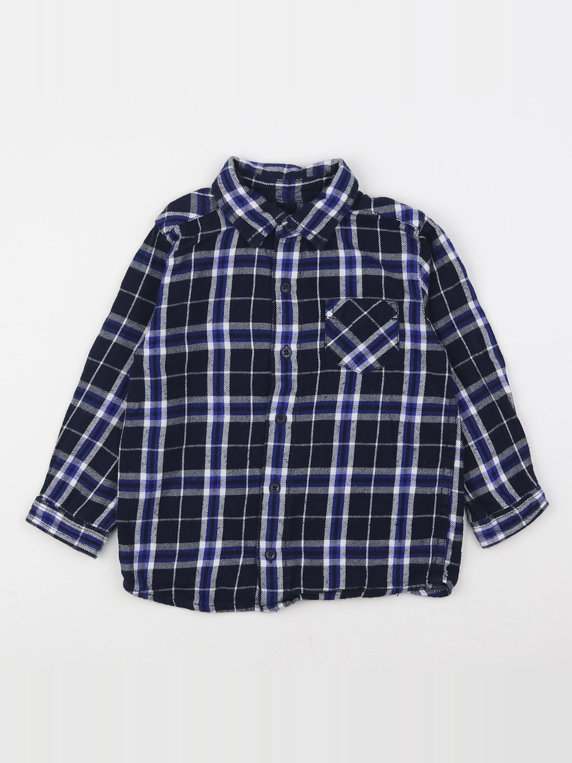 Boutchou - chemise bleu, noir - 2 ans