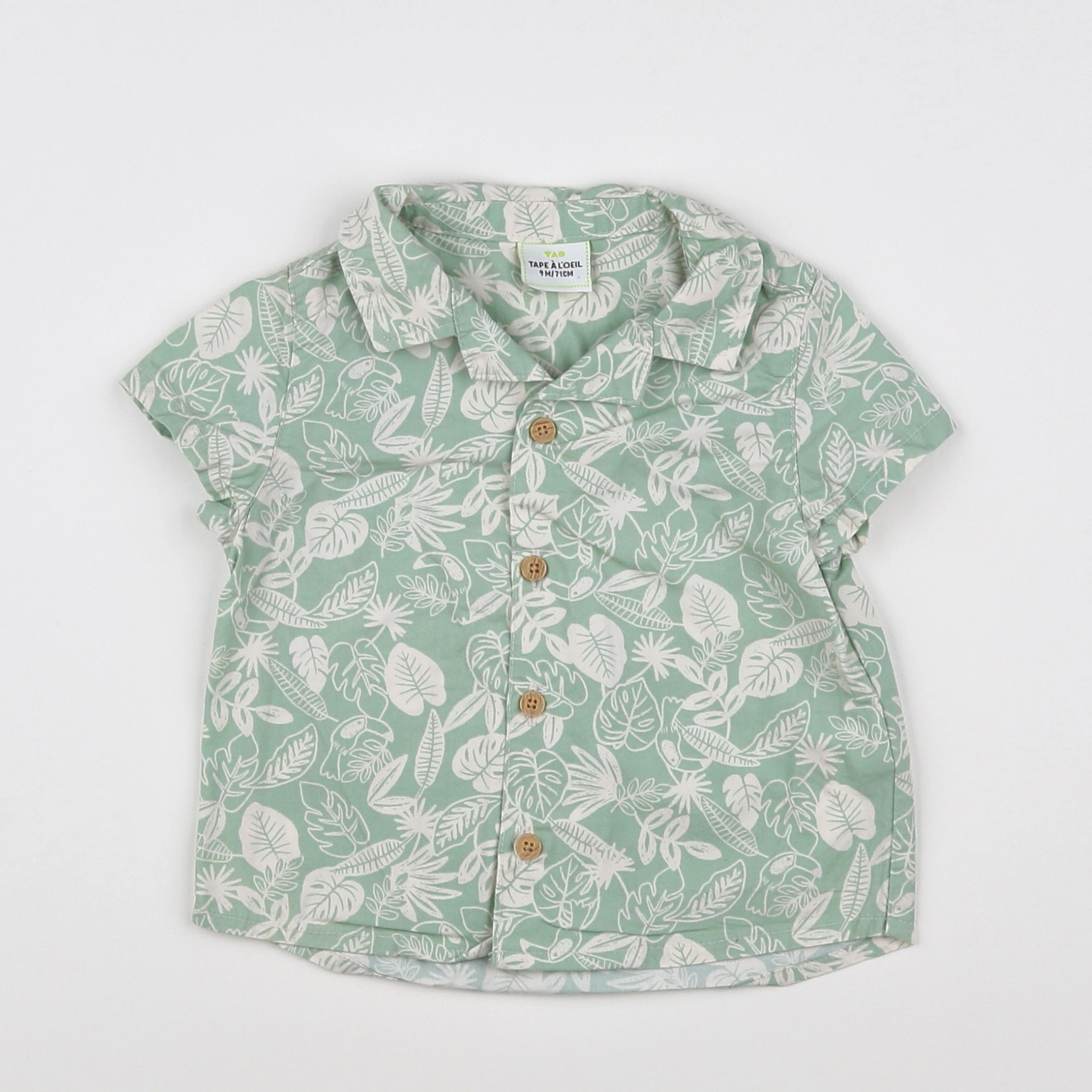 Tape à l'oeil - chemise blanc, vert - 9 mois