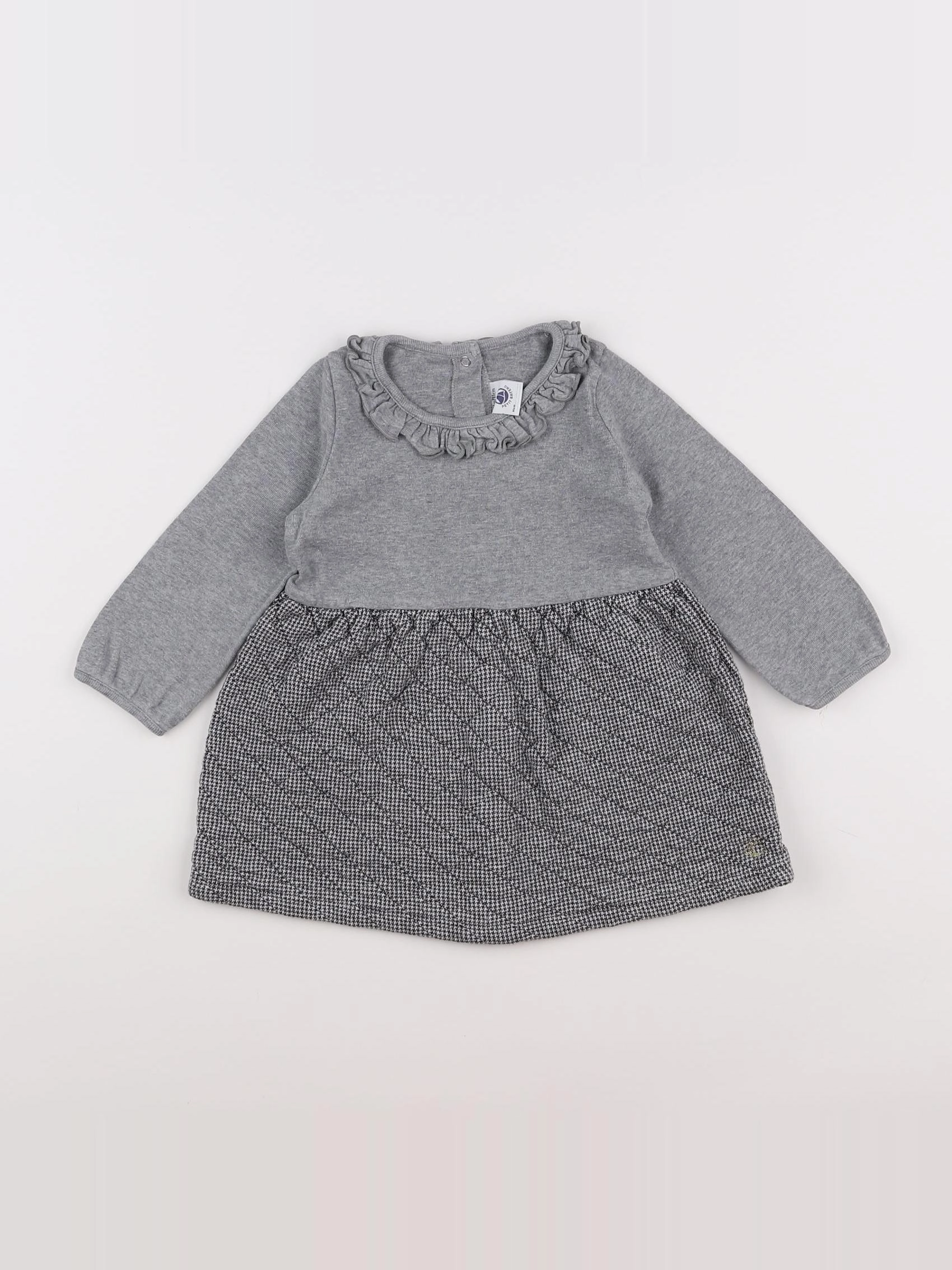 Petit Bateau - robe gris - 18 mois