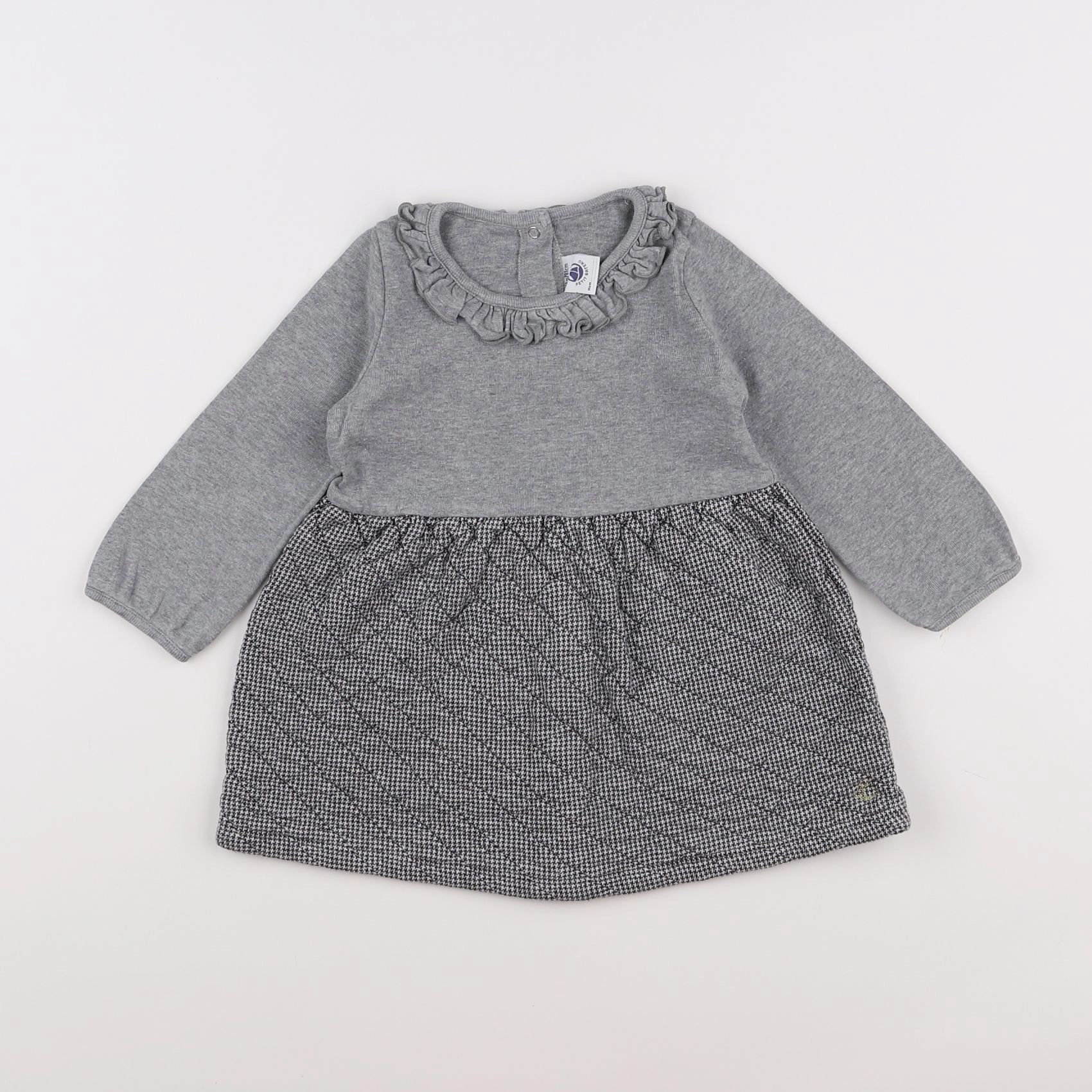 Petit Bateau - robe gris - 18 mois