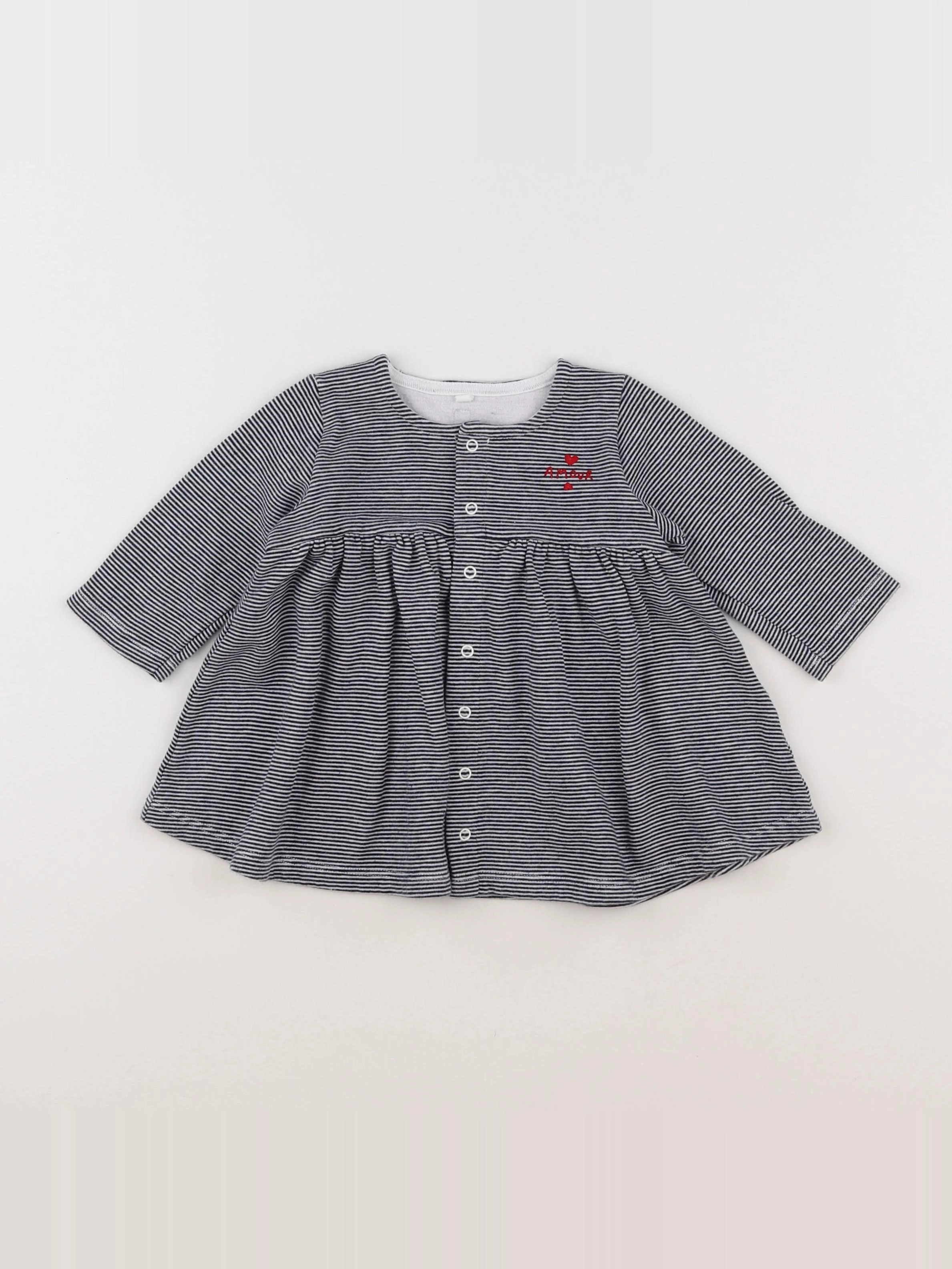 Petit Bateau - robe bleu - 6 mois