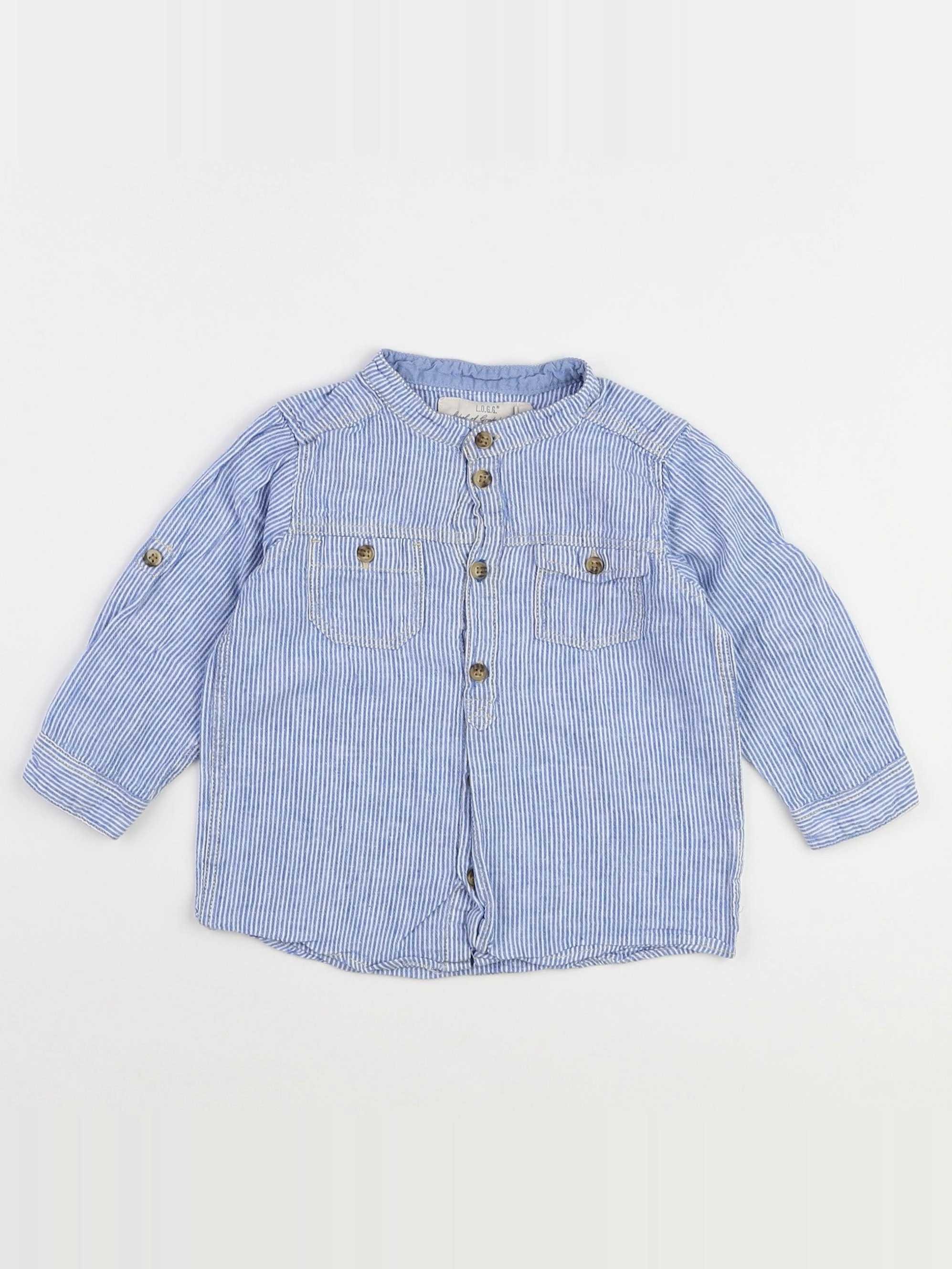 H&M - chemise bleu - 12/18 mois