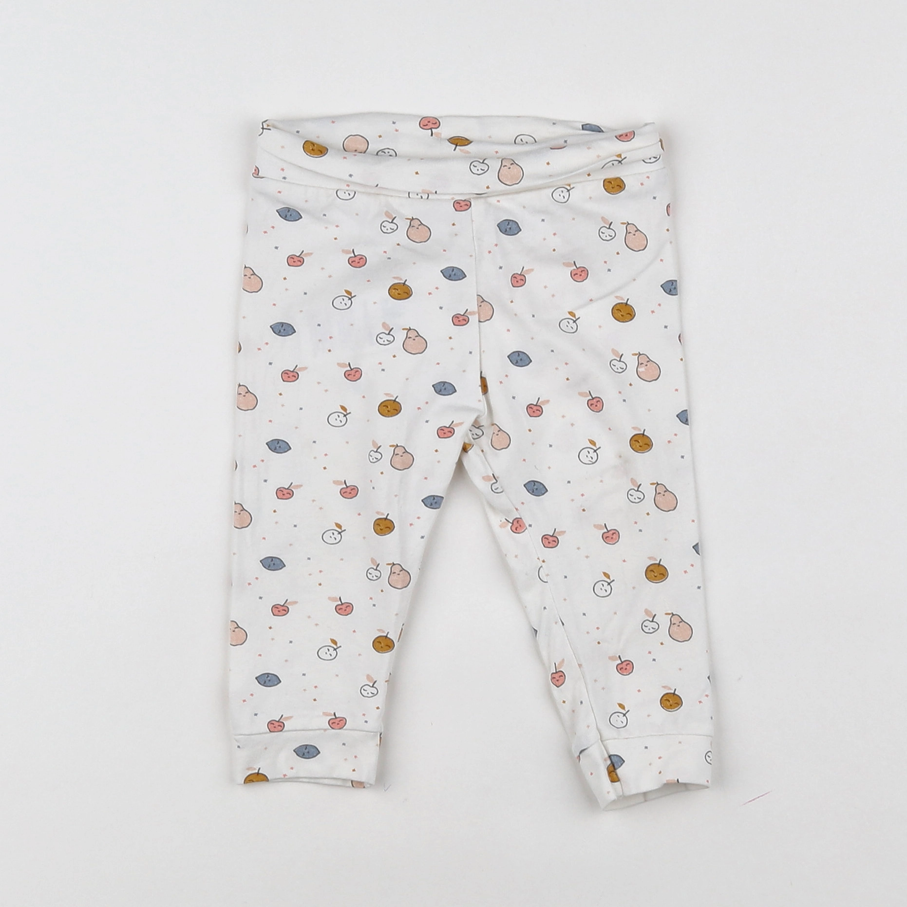 Vertbaudet - legging blanc, rose - 9 mois