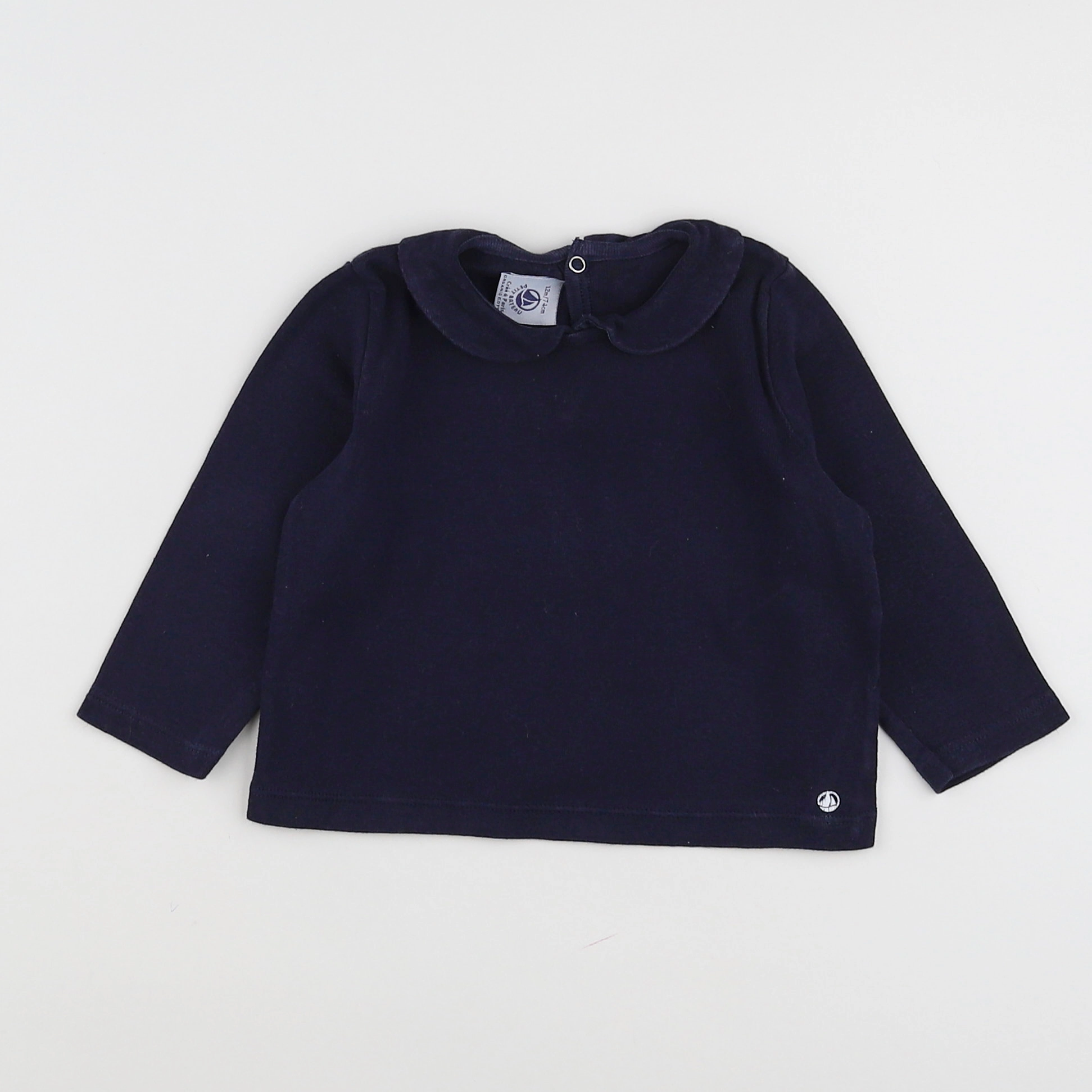 Petit Bateau - tee-shirt bleu - 12 mois