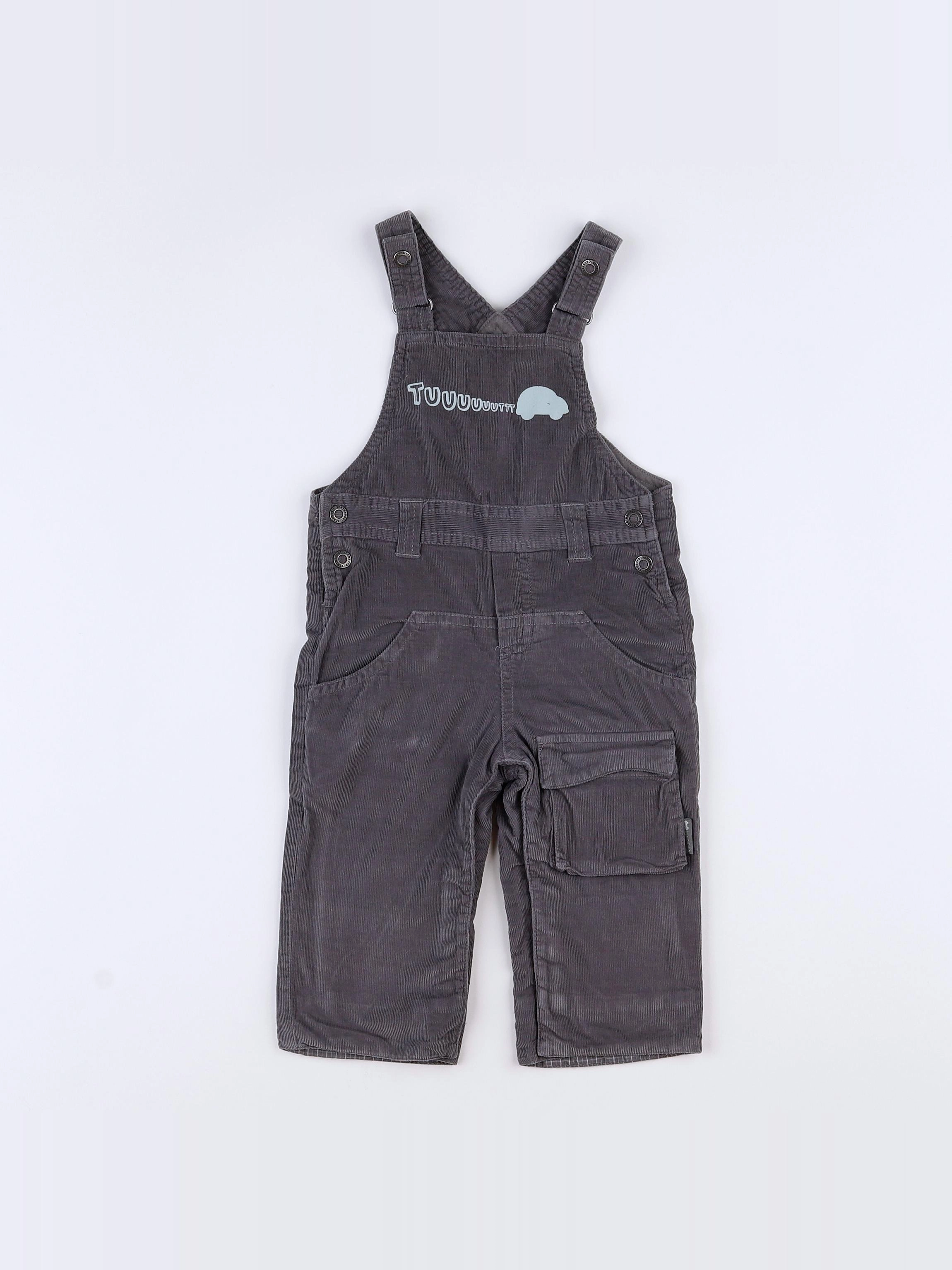 Vertbaudet - salopette gris - 9 mois