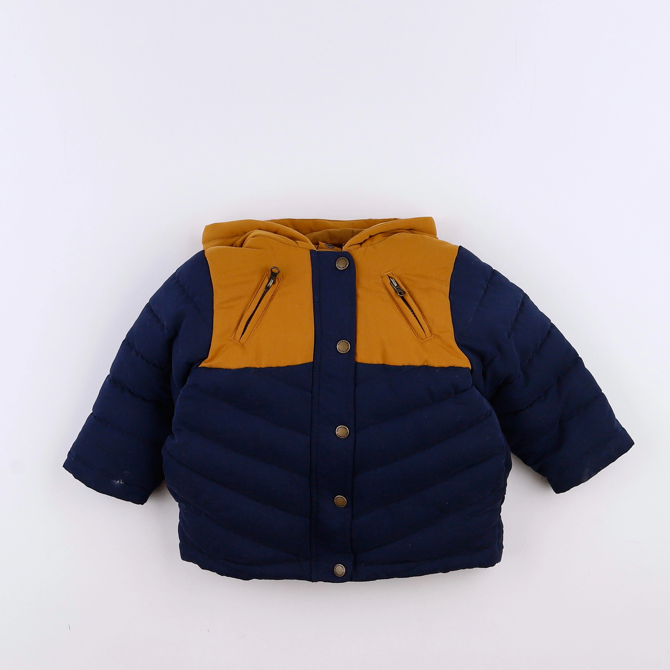 Vertbaudet - doudoune Bleu,Marron - 12 mois