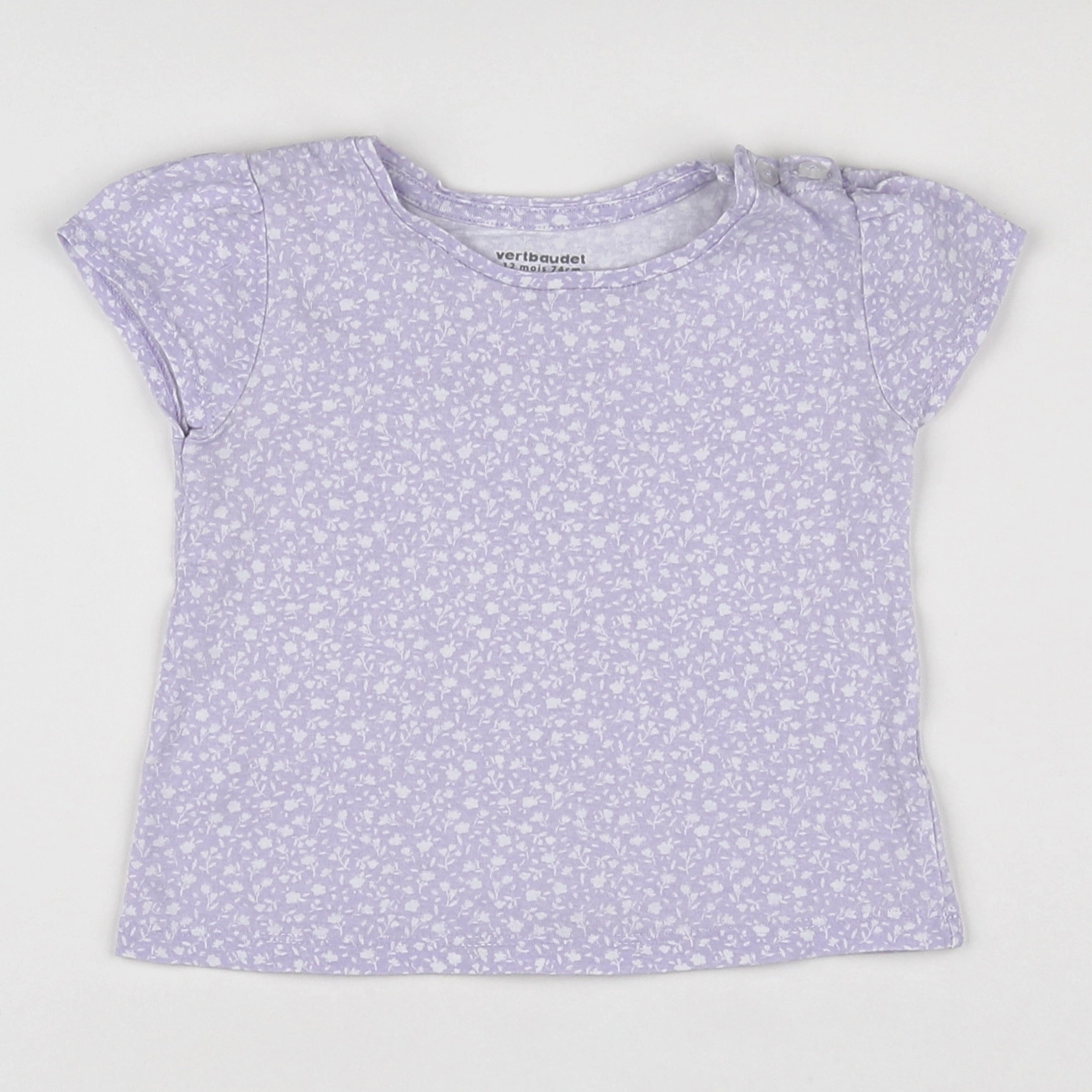 Vertbaudet - tee-shirt violet - 12 mois