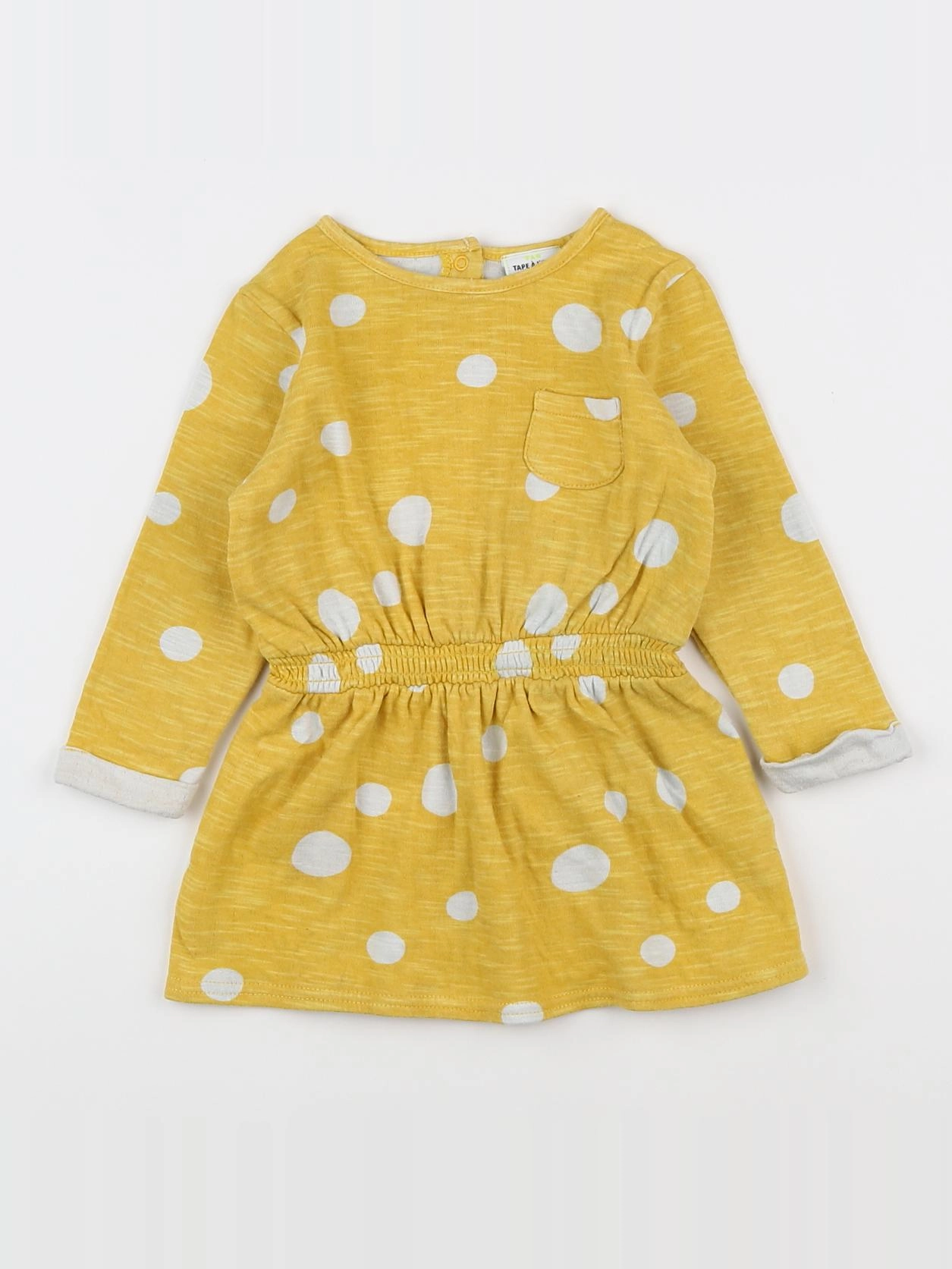 Tape à l'oeil - robe jaune, blanc - 18 mois