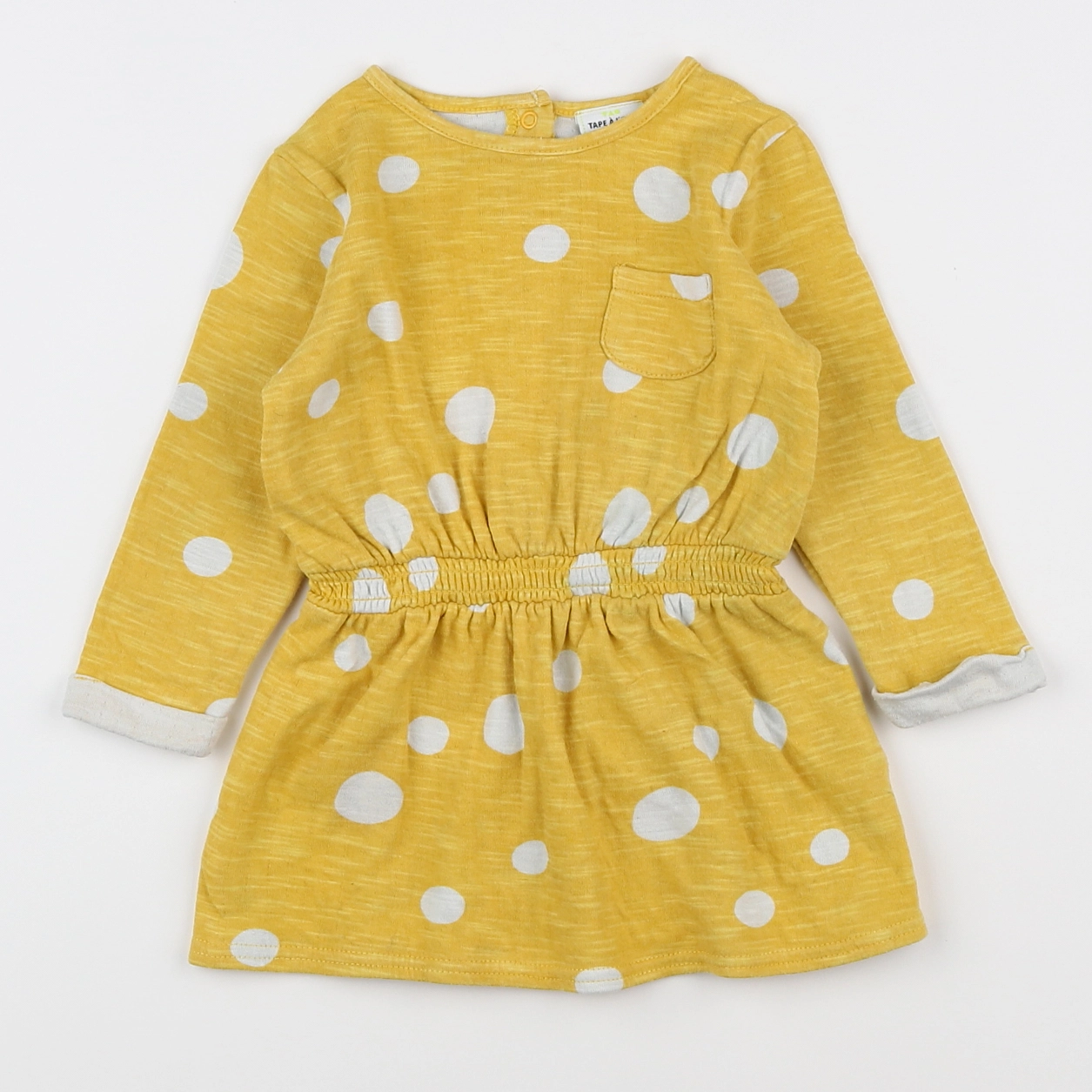 Tape à l'oeil - robe jaune, blanc - 18 mois