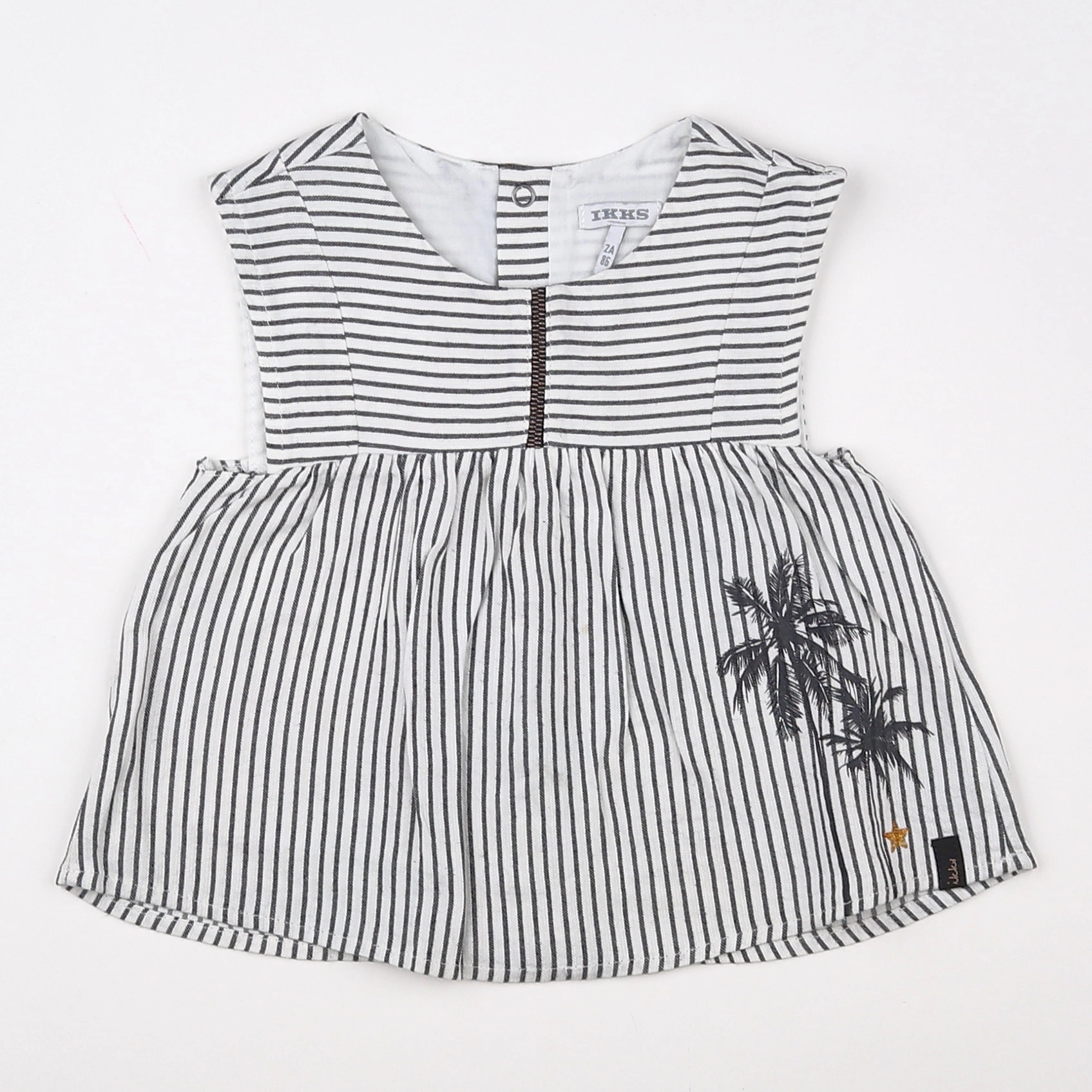 IKKS - blouse blanc, gris - 2 ans