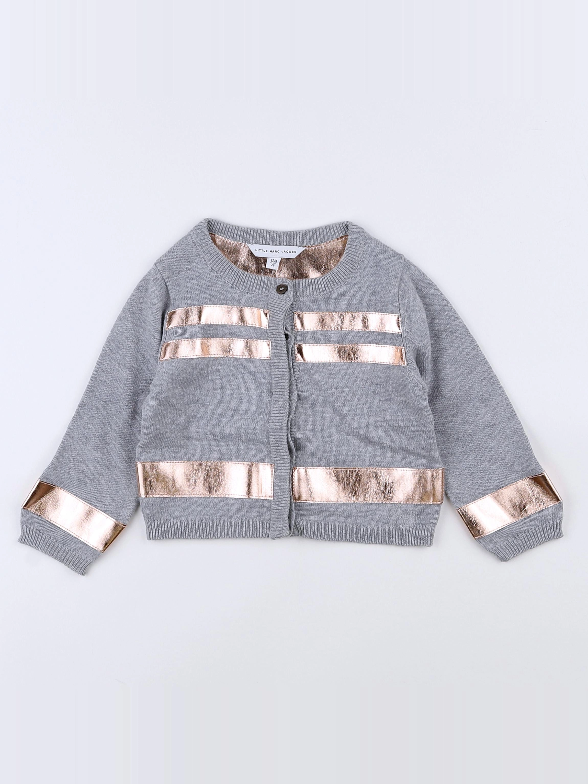 Little marc jacobs - gilet gris, bronze - 12 mois