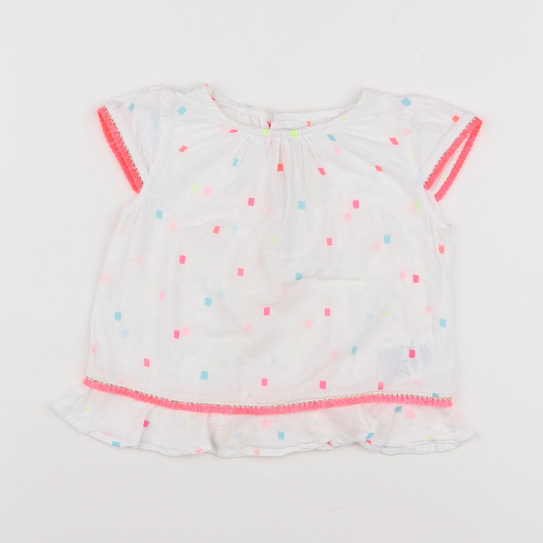 Billie Blush - blouse blanc, rose - 2 ans