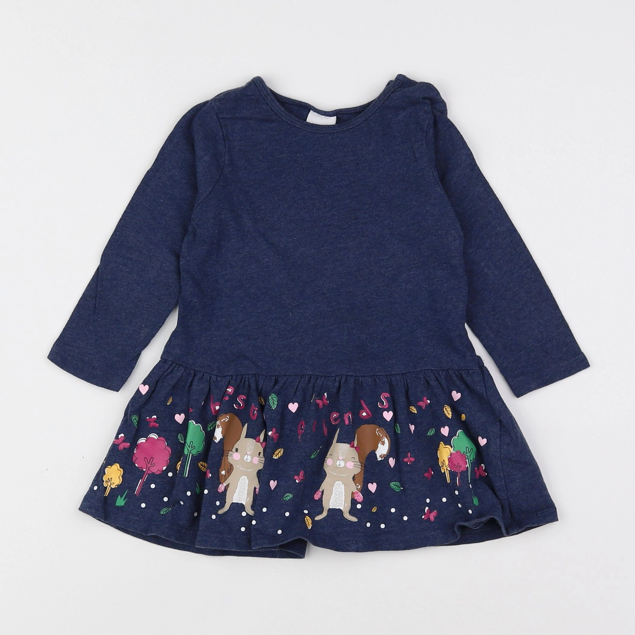 H&M - robe bleu - 6/9 mois