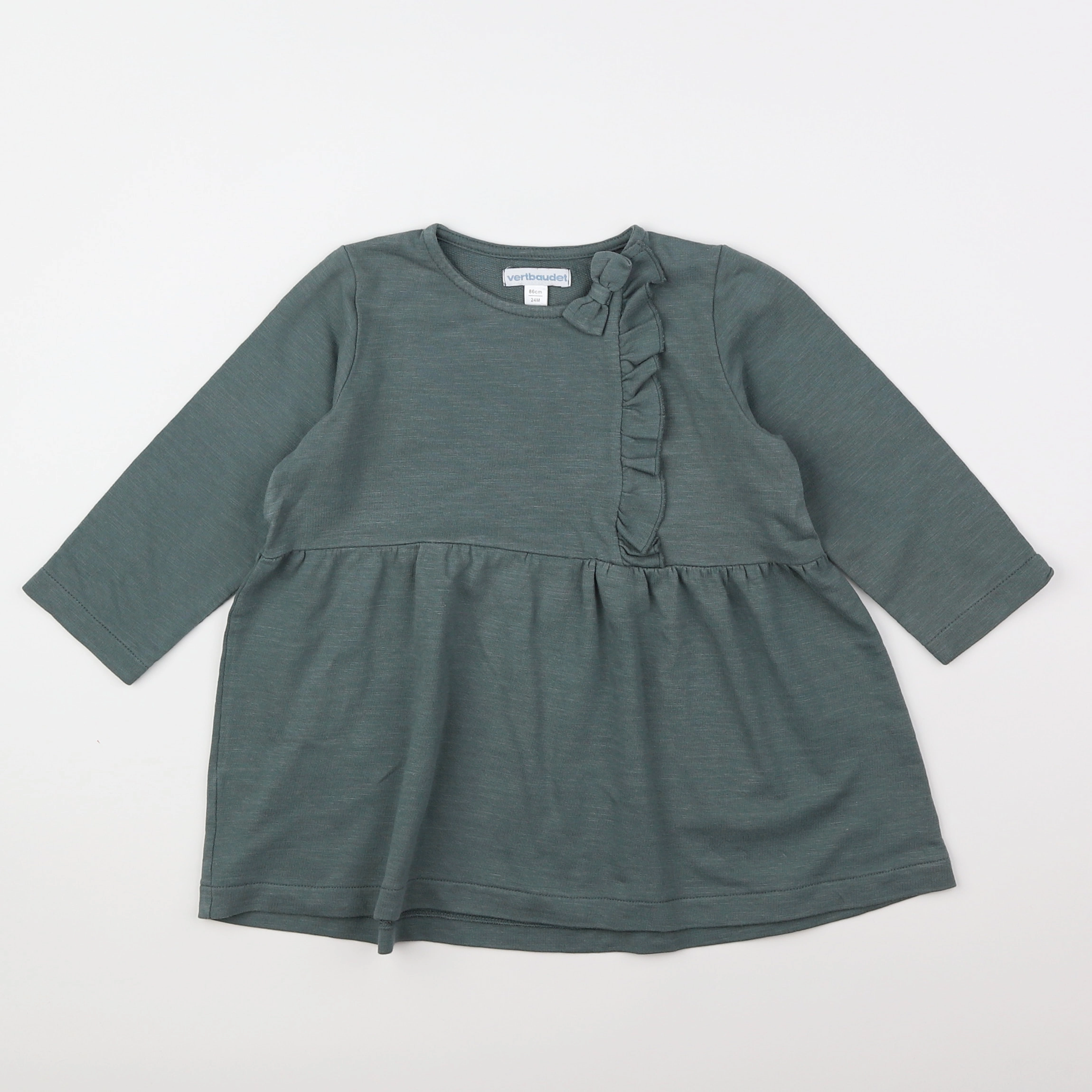 Vertbaudet - robe vert, bleu - 2 ans