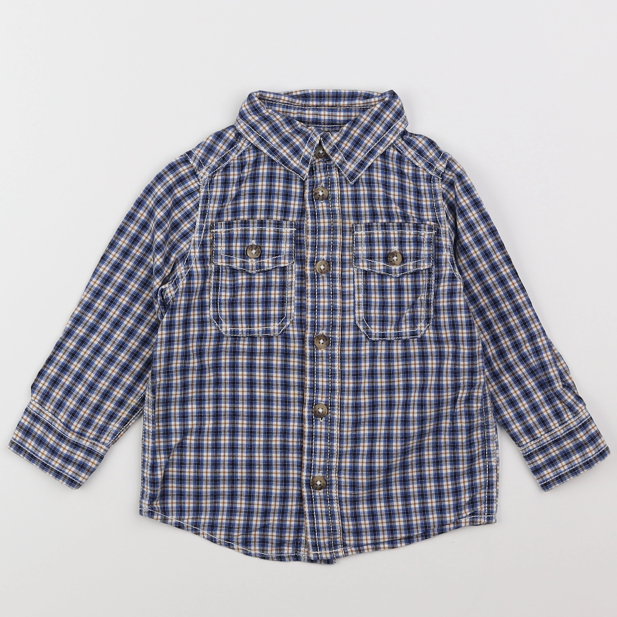 Benetton - chemise bleu - 2 ans