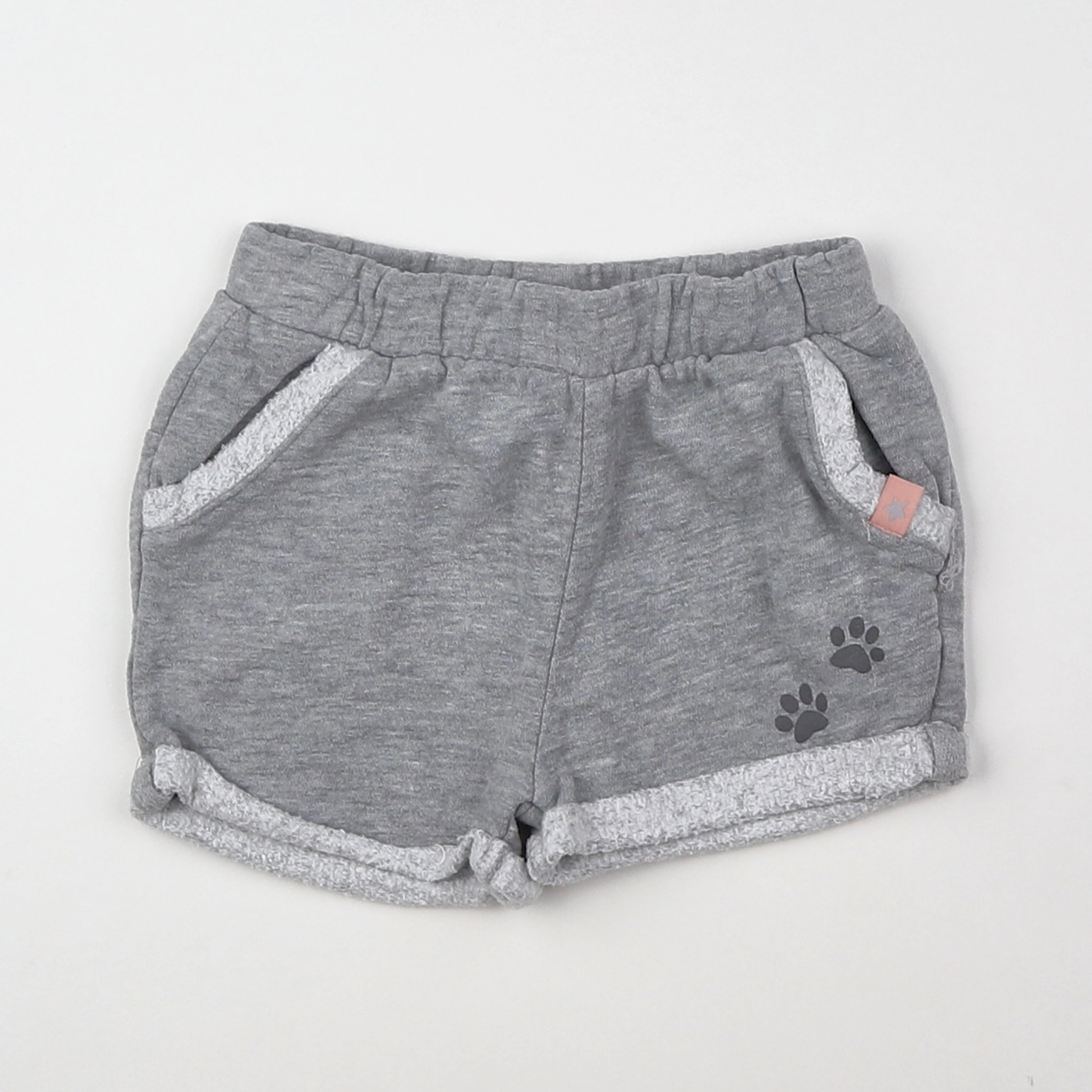 Vertbaudet - short doublé gris - 9 mois