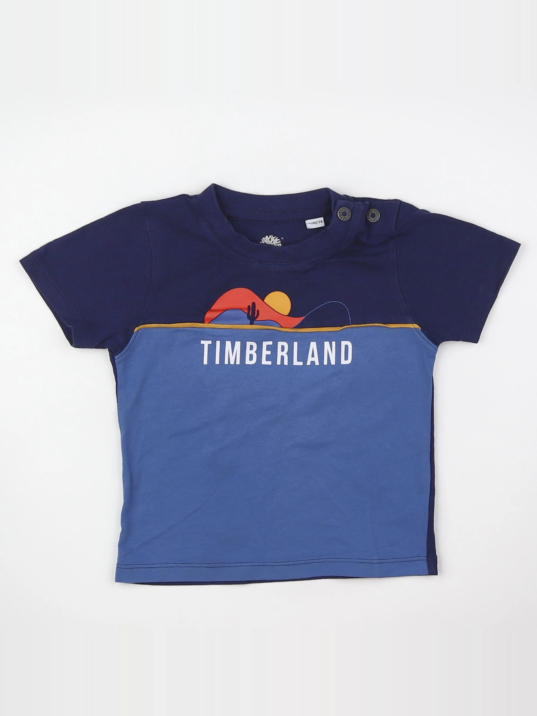 Timberland - tee-shirt bleu, orange - 12 mois