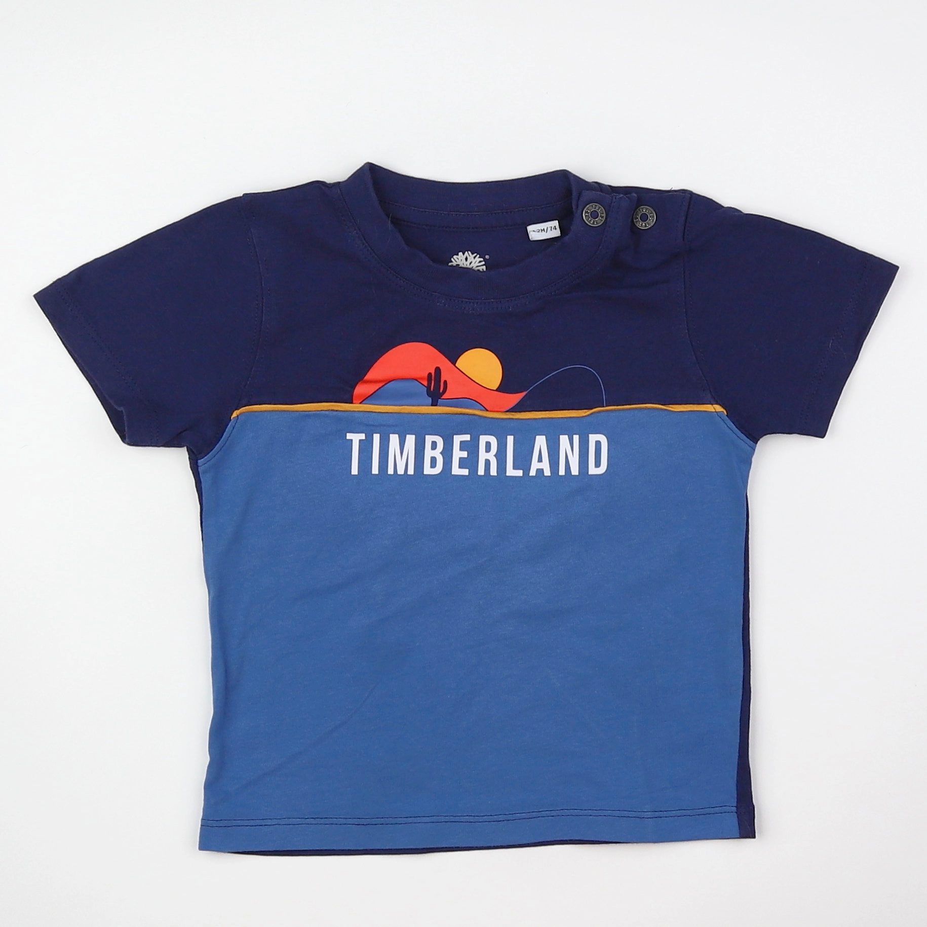 Timberland - tee-shirt bleu, orange - 12 mois