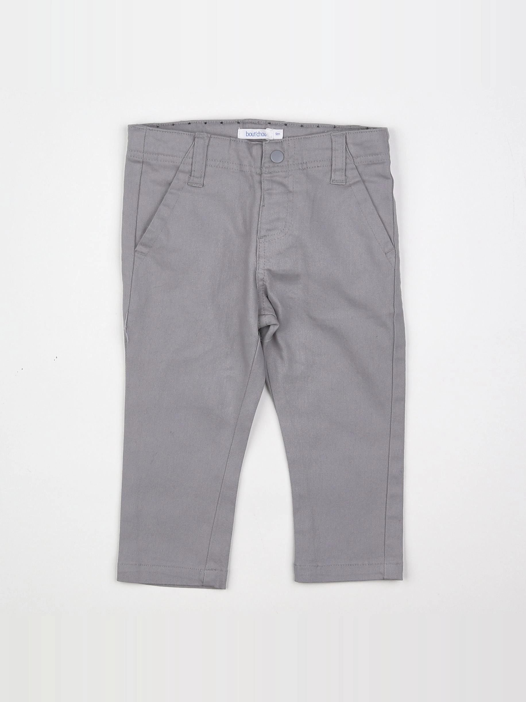 Boutchou - pantalon gris (état neuf) - 9 mois