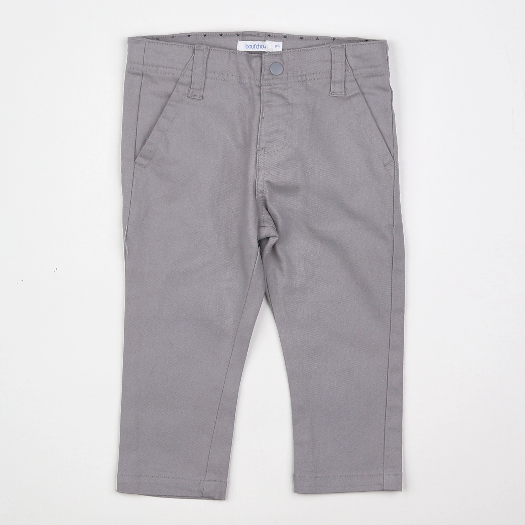 Boutchou - pantalon gris (état neuf) - 9 mois