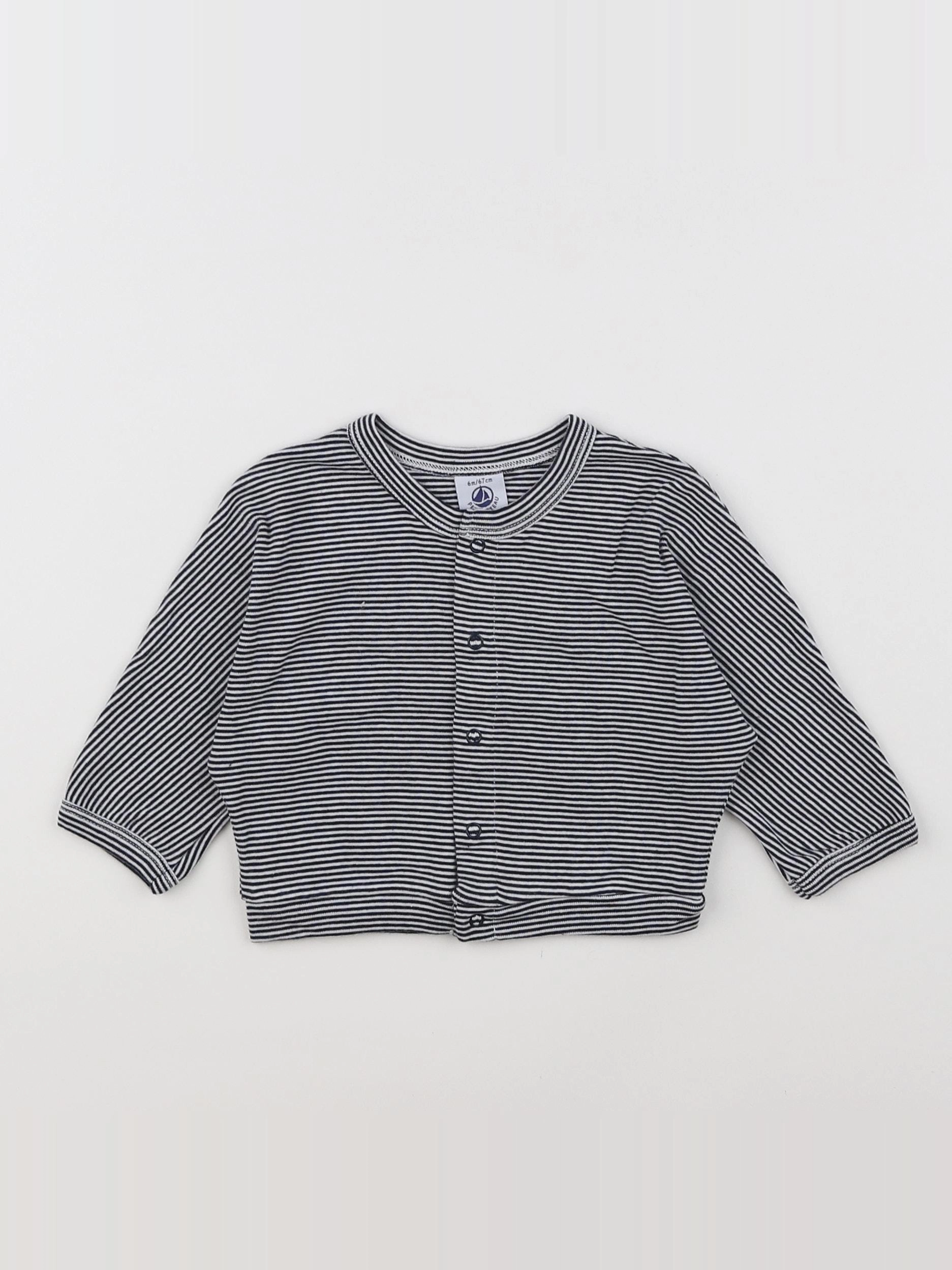 Petit Bateau - tee-shirt bleu - 6 mois