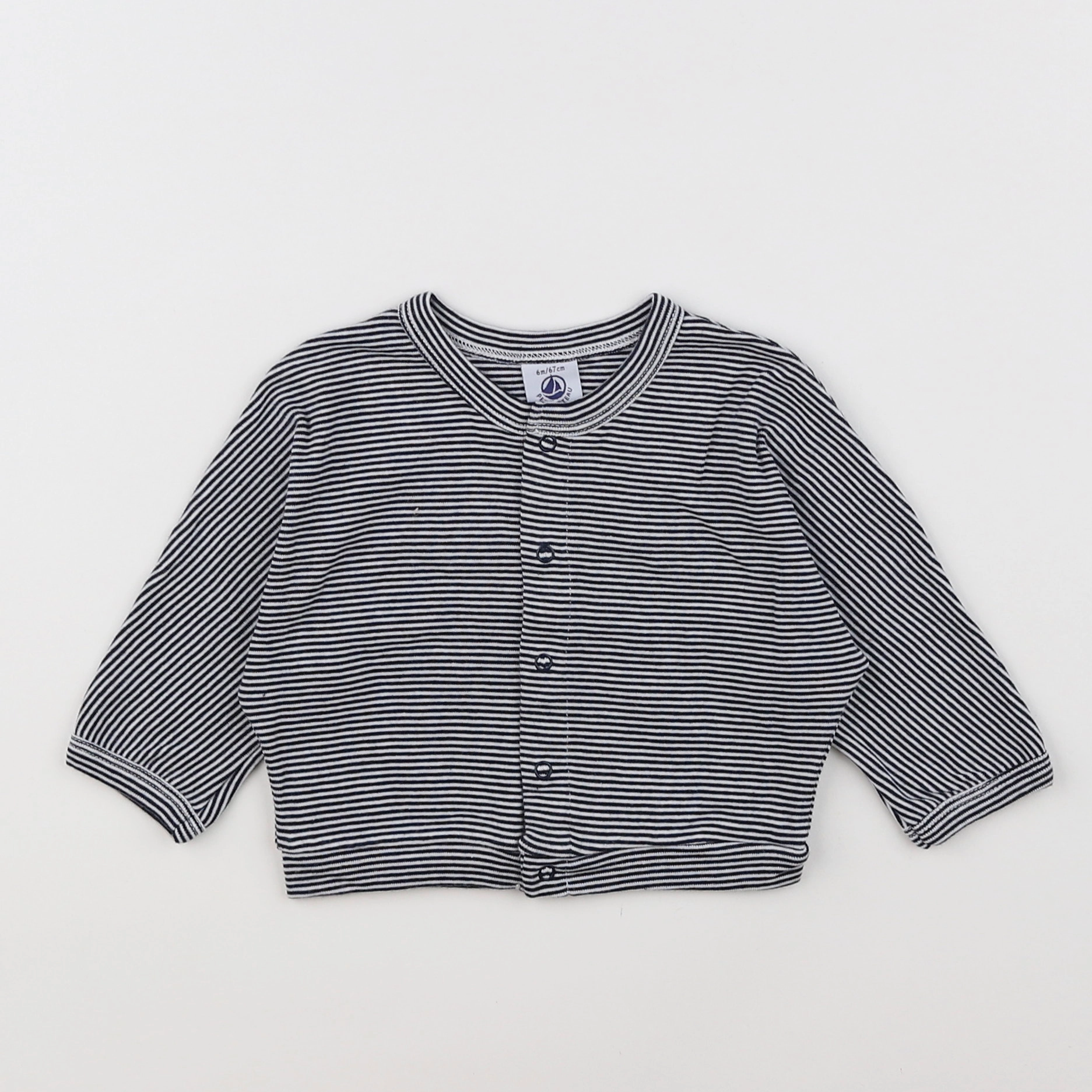 Petit Bateau - tee-shirt bleu - 6 mois