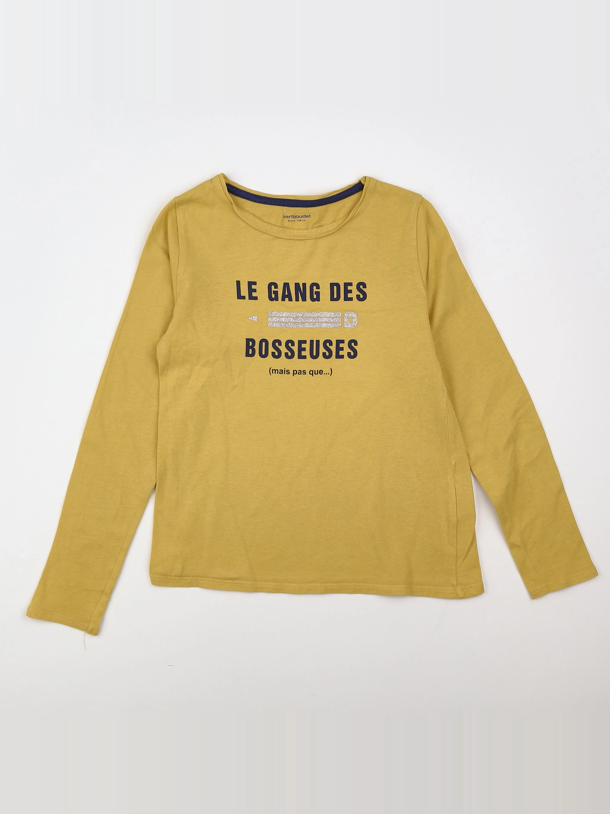 Vertbaudet - tee-shirt jaune - 8 ans