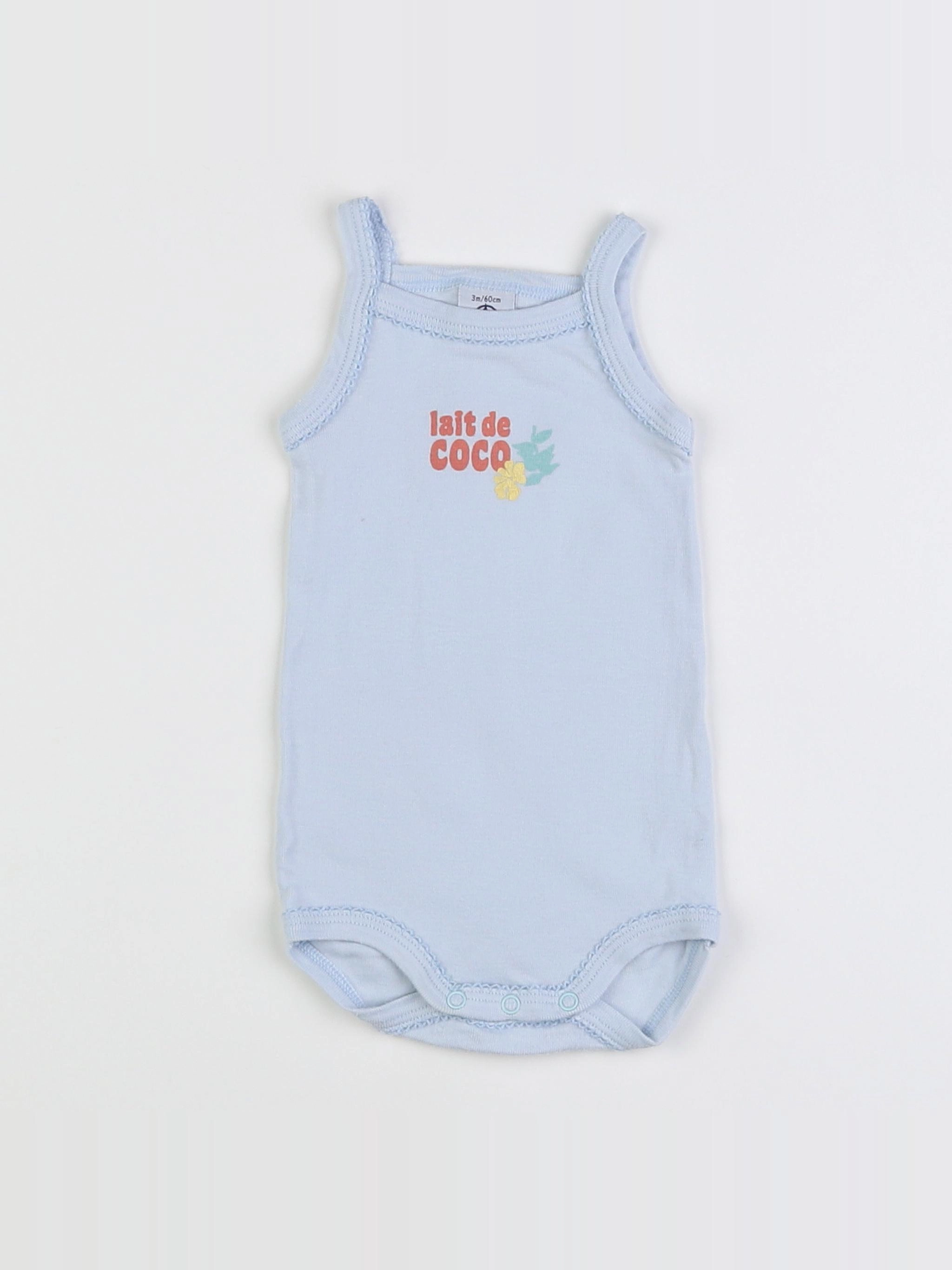 Petit Bateau - body bleu - 3 mois