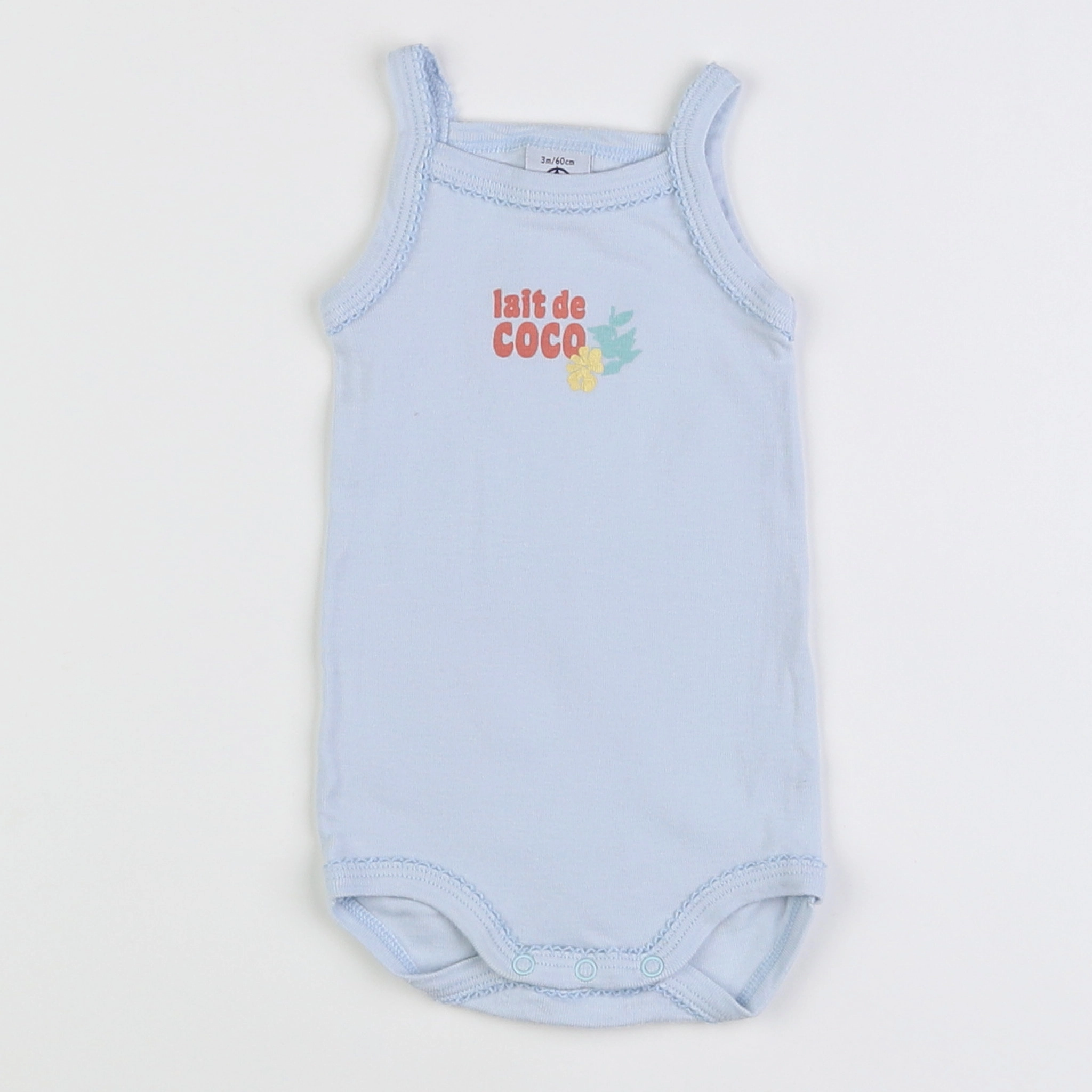 Petit Bateau - body bleu - 3 mois