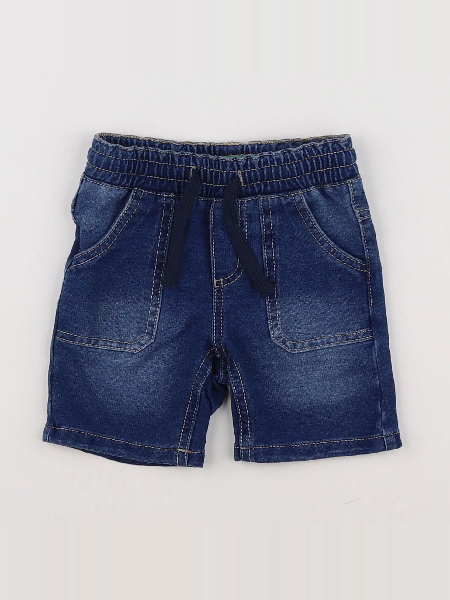 Benetton - short bleu - 9/12 mois