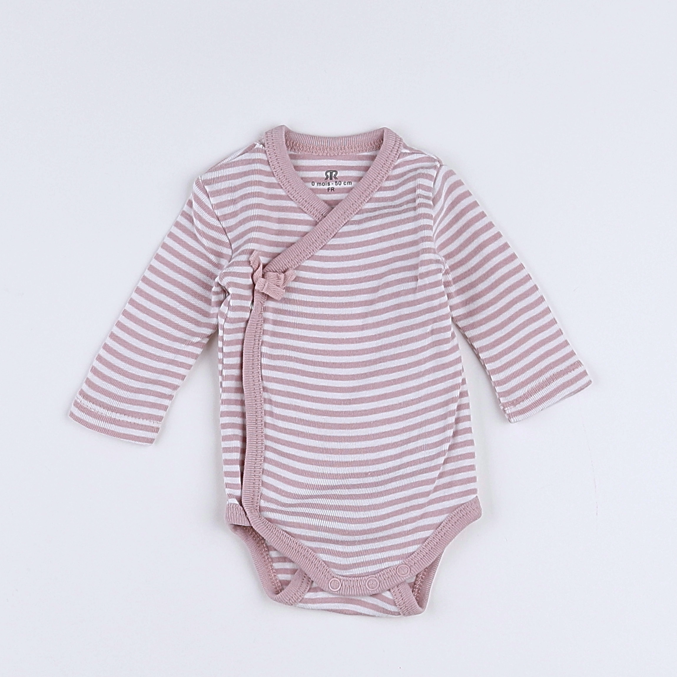 La Redoute - body blanc, rose - 0 mois