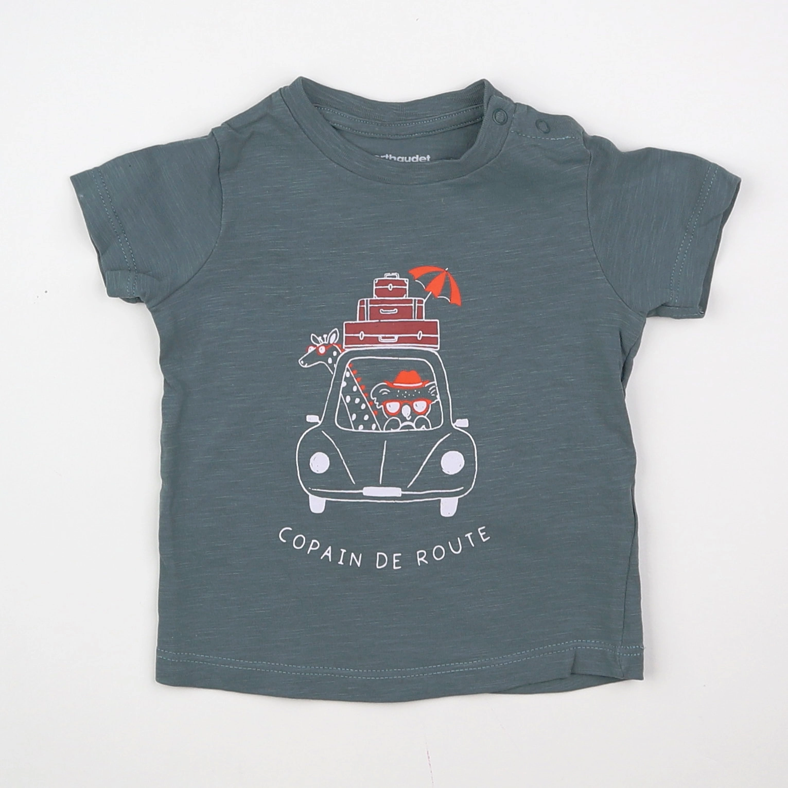 Vertbaudet - tee-shirt vert - 6 mois